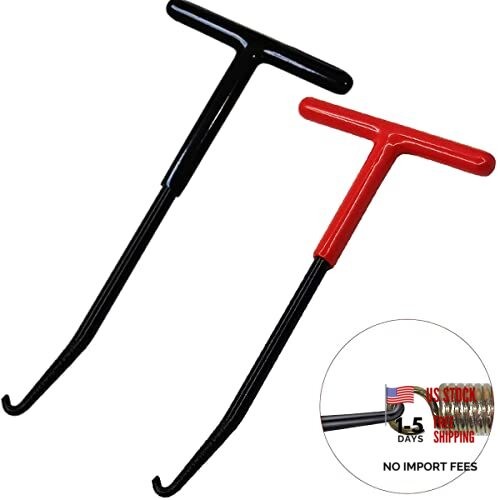 Motorcycle Exhaust Spring Hook, T Shaped Handle Exhaust 2 Pcs -Red & Black)