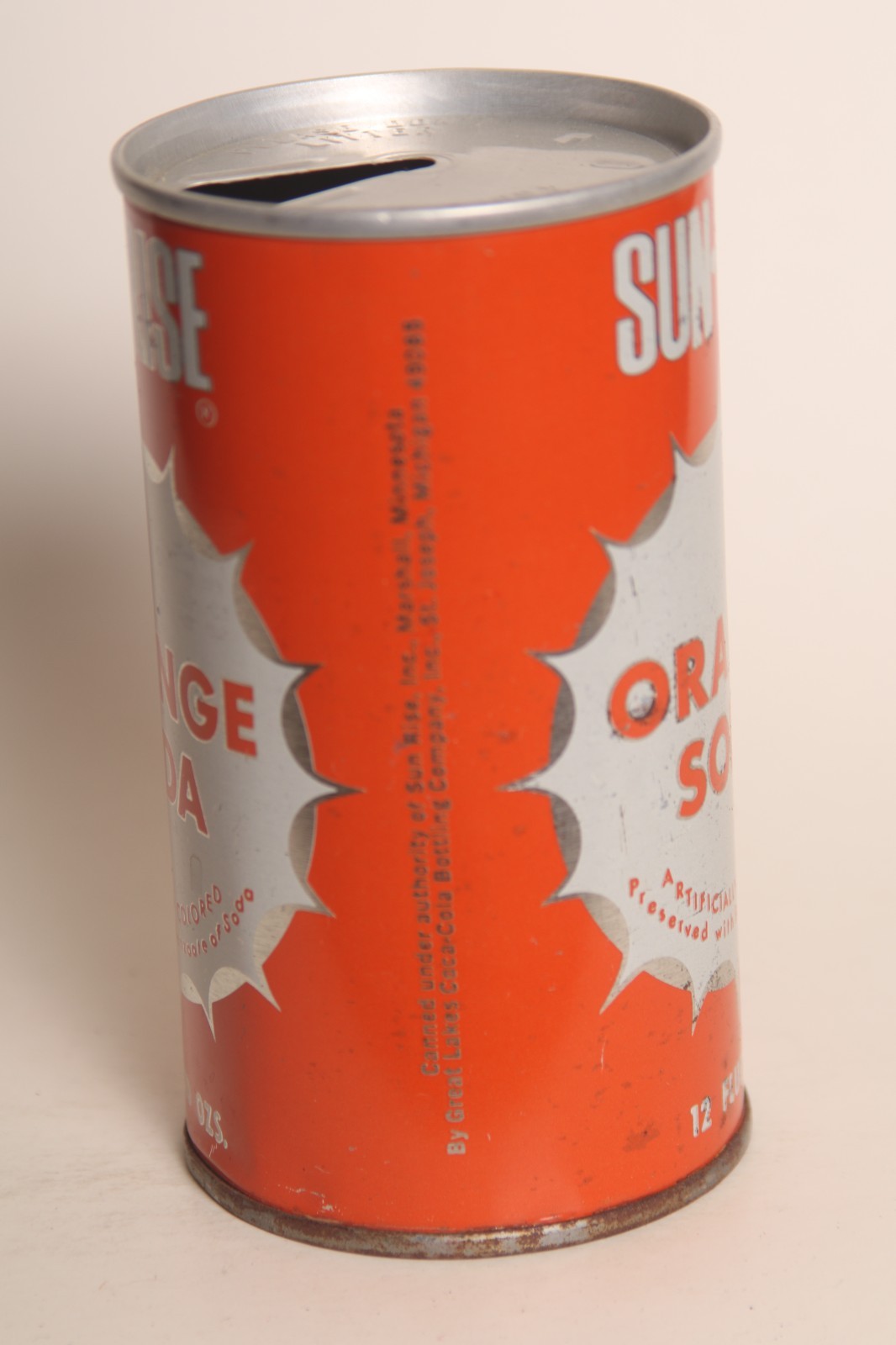 Sun-Rise Orange soda can - 12oz
