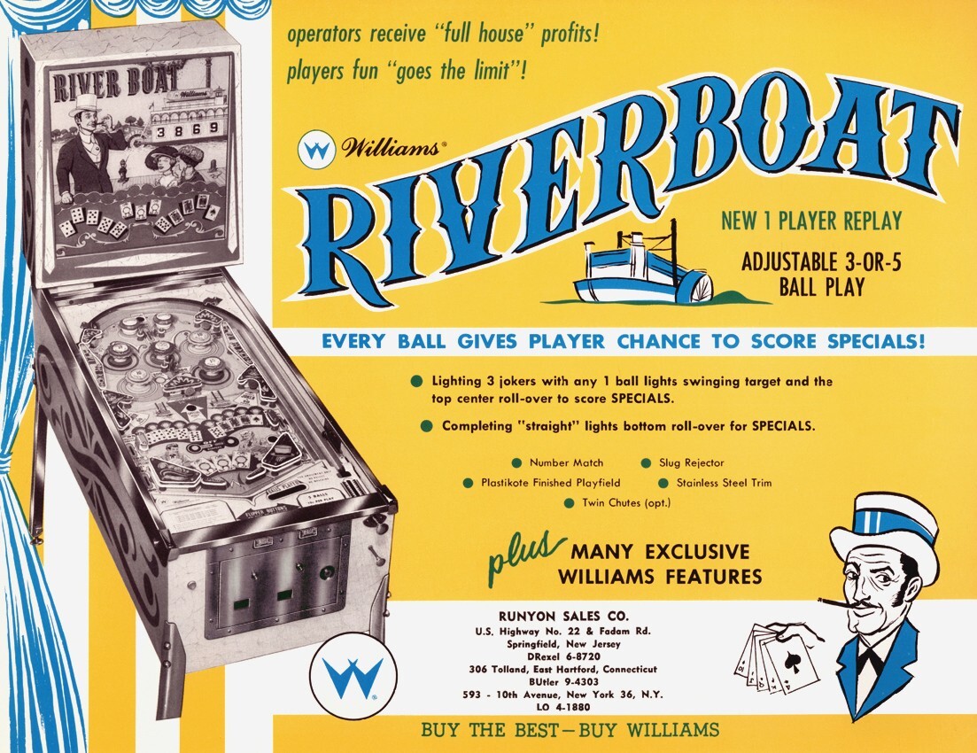 1964 Williams River Boat / Riverboat Pinball Machine Rubber Ring Kit
