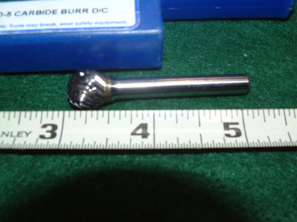 Burr Monster Ball dble cut Shank Dia 1/4"X 1 1/2, Head Dia 1/2" Length Cut 1/2"