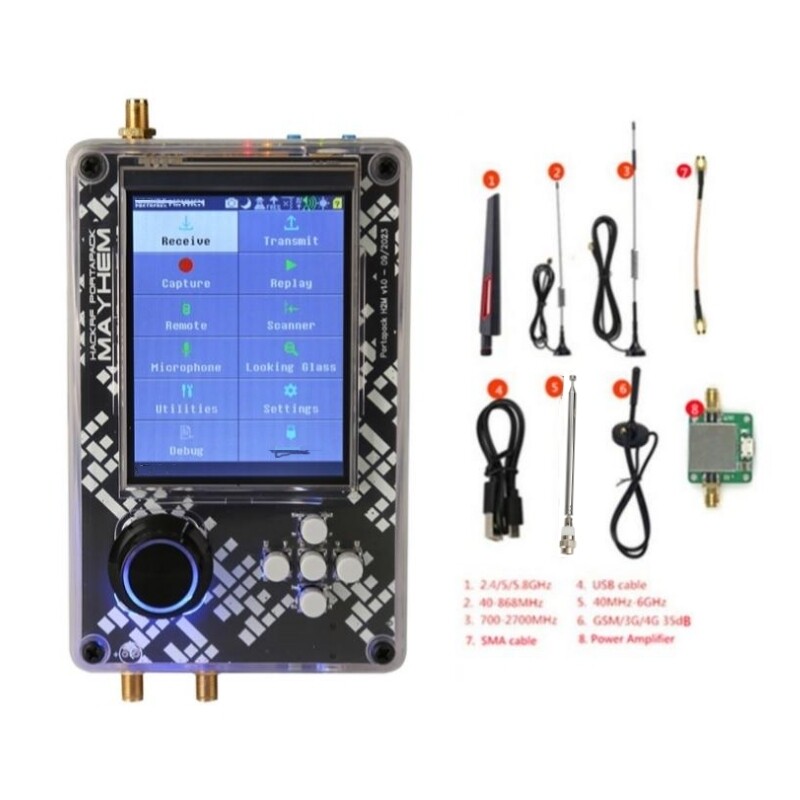 PortaPack H2M w/ R9 6GHz SDR 10.00MHz TCXO Mayhem Firmware + LNA + Antenna