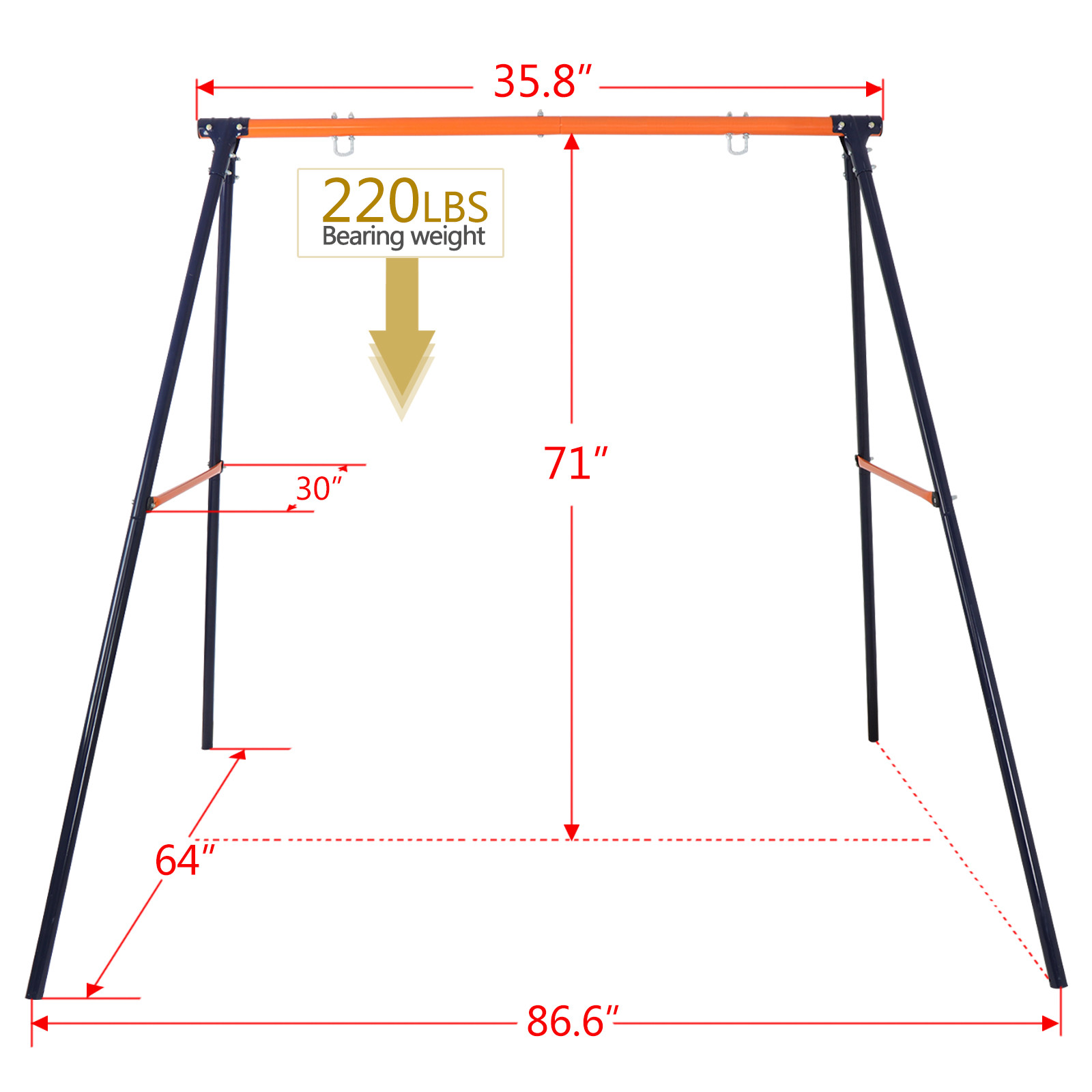 A-Frame Swing Stand Yard Lawn + 48'' High Quality Spider Web Tree Swing Net