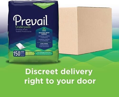 Prevail Disposable Underpads Chucks 150 ct Large 23x36 Ex Strong 25x6 Per Case