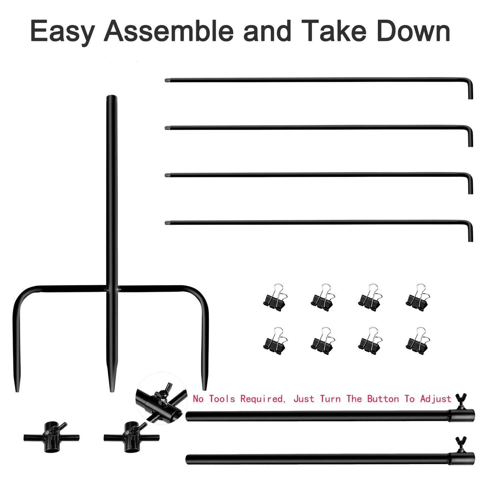 Adjustable Target Stand – 3/5-Section Iron Paper Target Stand for Indoor/Outd...