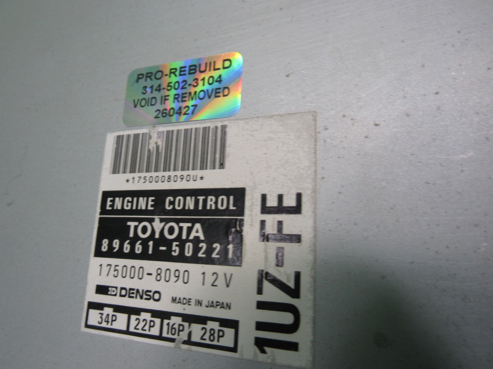 89661-50221 95 LEXUS LS400 ECU ECM PCM ENGINE COMPUTER CONTROL REBUILT 0427