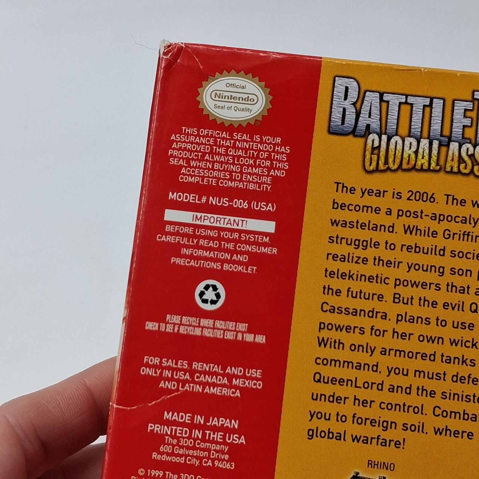 Nintendo 64 BattleTanx Global Assault N64 Authentic Empty Box Only W Inner Tray