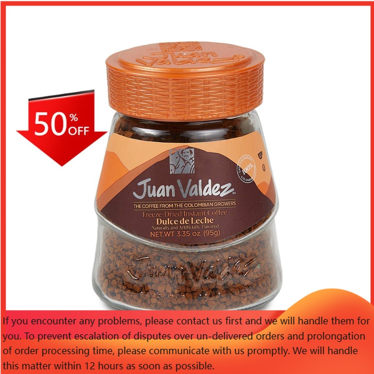 Juan Valdez Dulce de Leche 100% Colombian Arabica Premium Instant Coffee -3.35oz