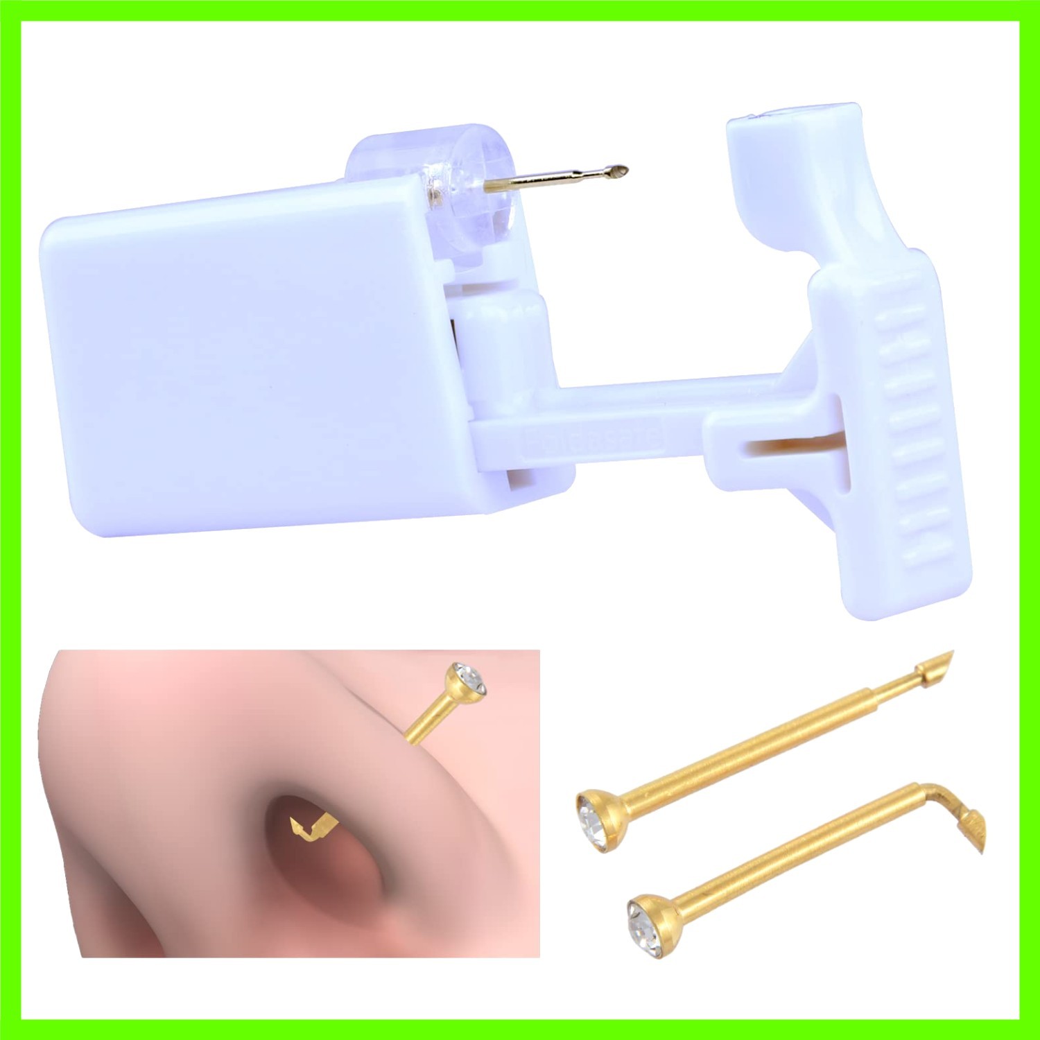 1PC Disposable Nose Piercing Gun Self Nose Piercing Kit Piercing Nose Rings P...