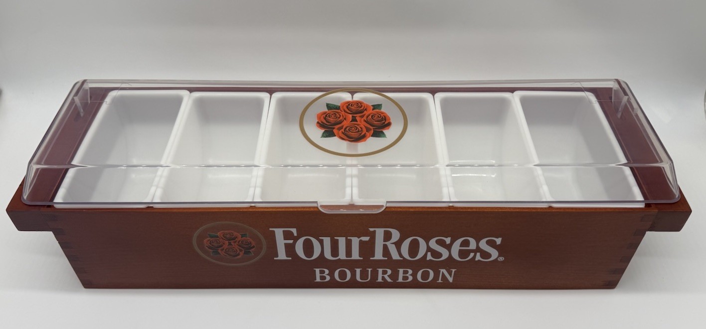 Four Roses Kentucky Bourbon Distillery - Garnish Organizer Bar Tray - Man cave