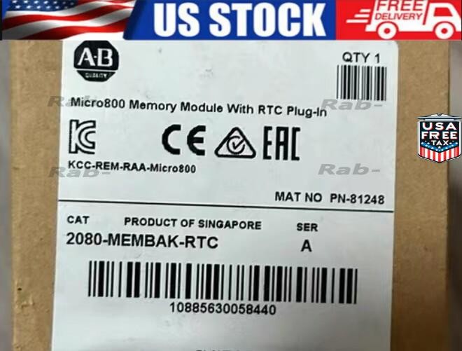 1PCS Allen Bradley 2080-MEMBAK-RTC Memory Module With RTC Plug-In Factory Sealed