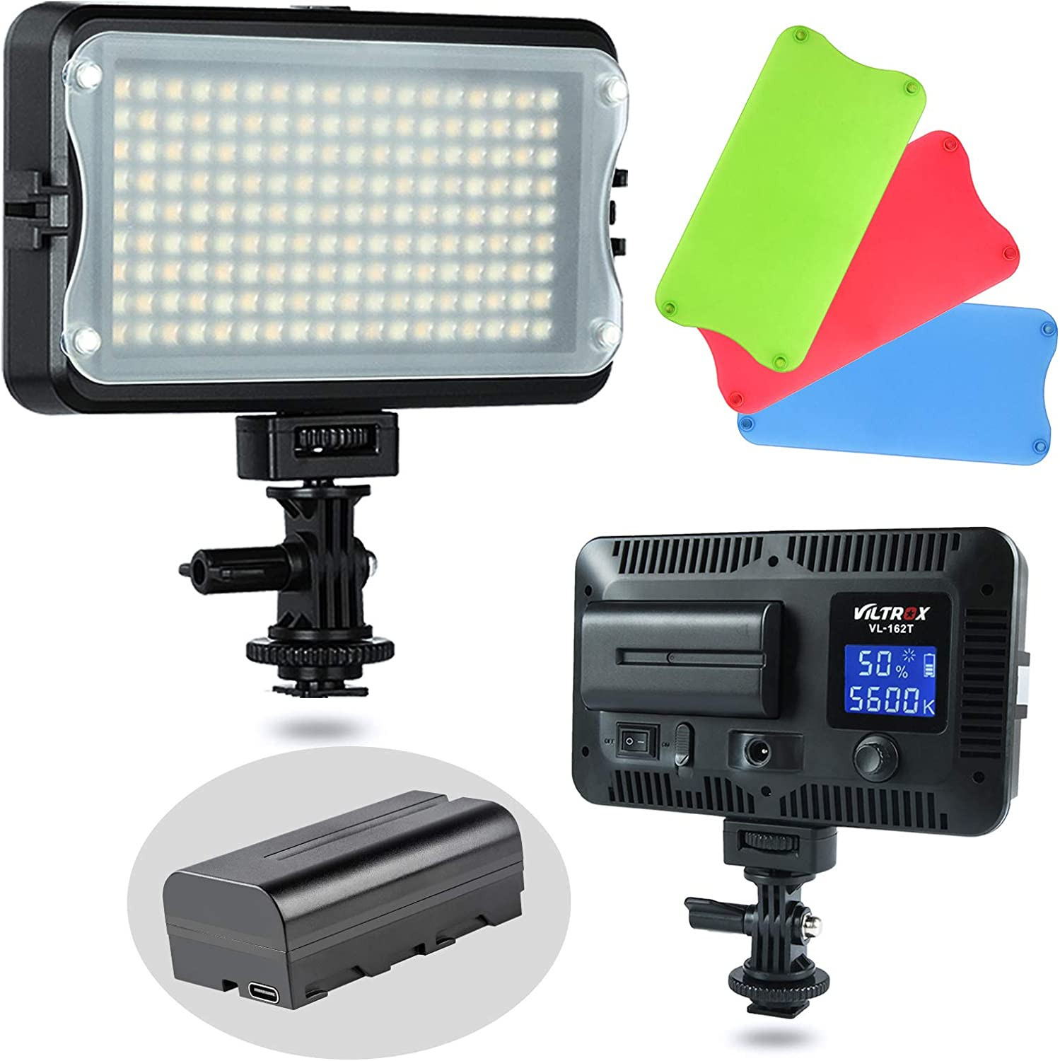 LED Video Light Portable With Battery High Brightness And LCD Display NEW