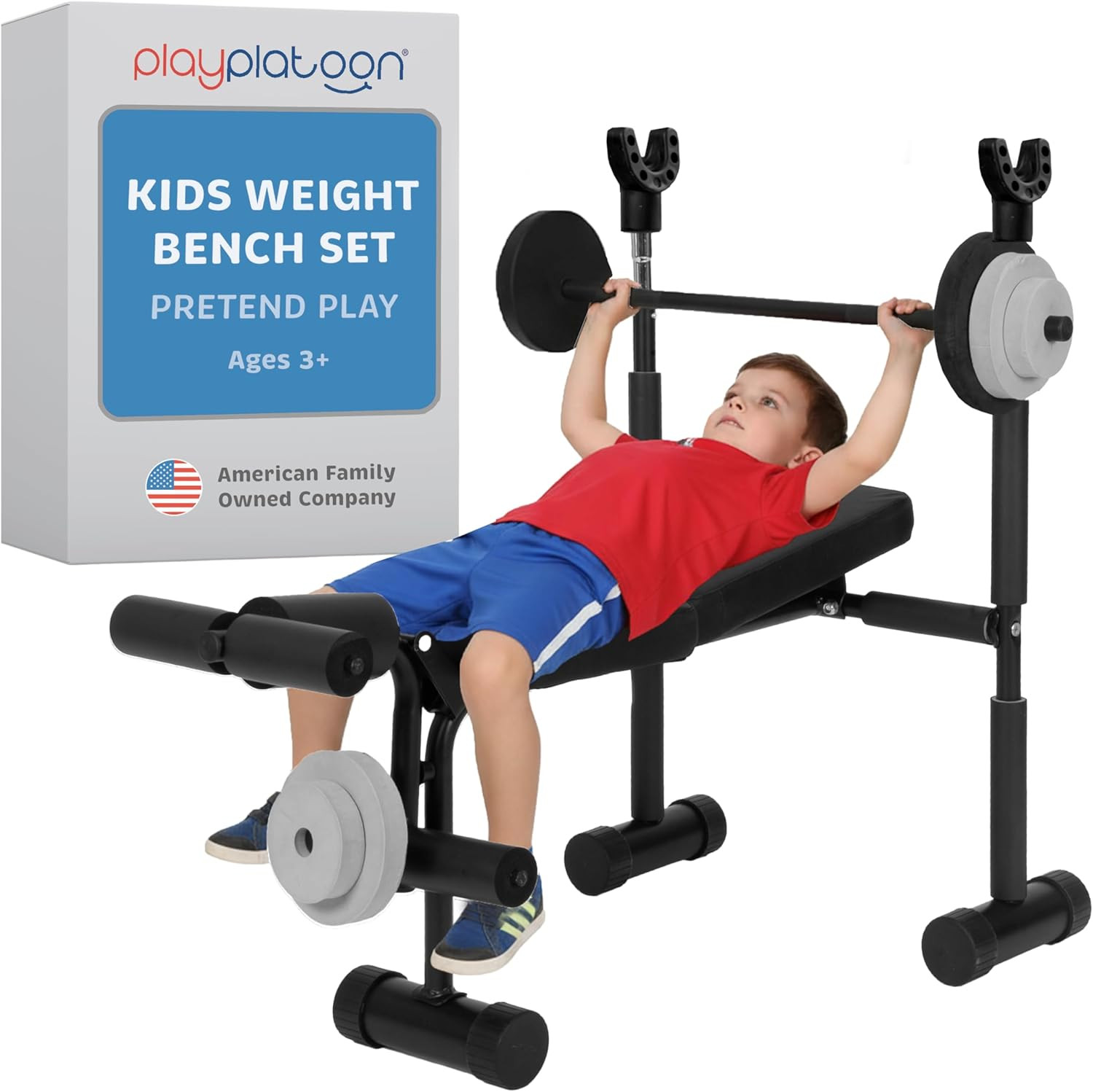 Kids Weight Bench Set - Kids Gym Equipment for Home - Bench Press Weight Sets fo