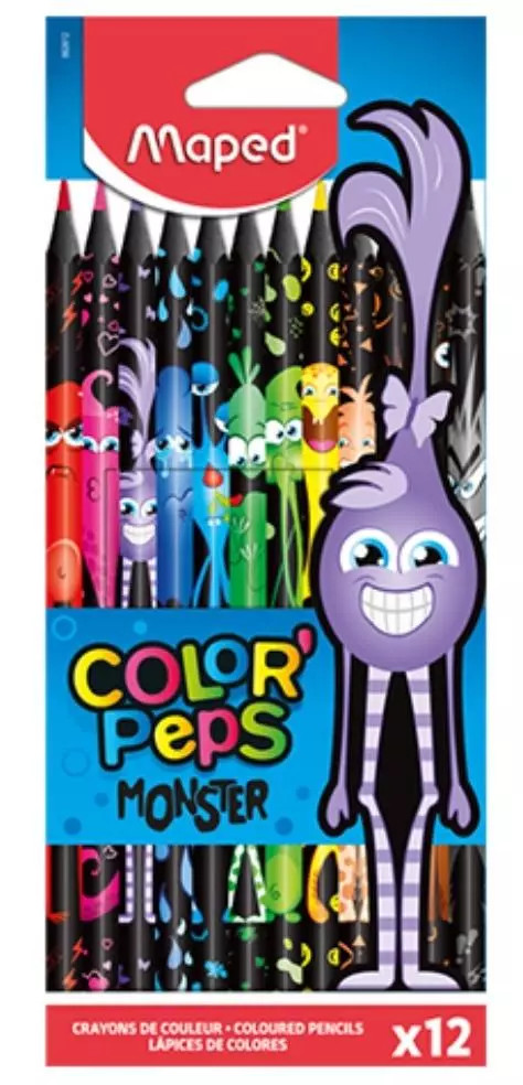 3154148626121 Kredki Colorpeps Monster trójkątne 12 kol MAPED Maped