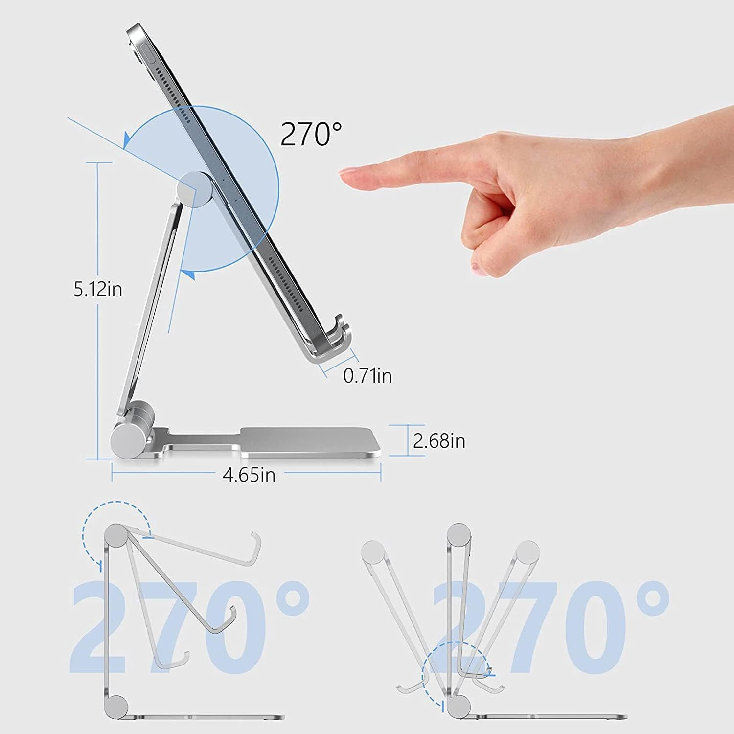 Tablet Stand,Adjustable Tablet Holder for Desk,Foldable for Ipad Stand Dock Hold