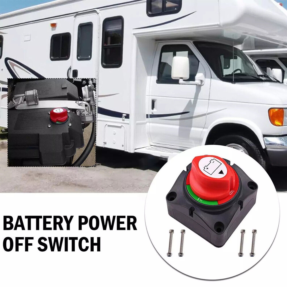 12-24V Battery Disconnect Rotary Switch Cut On/Off Set for Car RV Marine Boat US