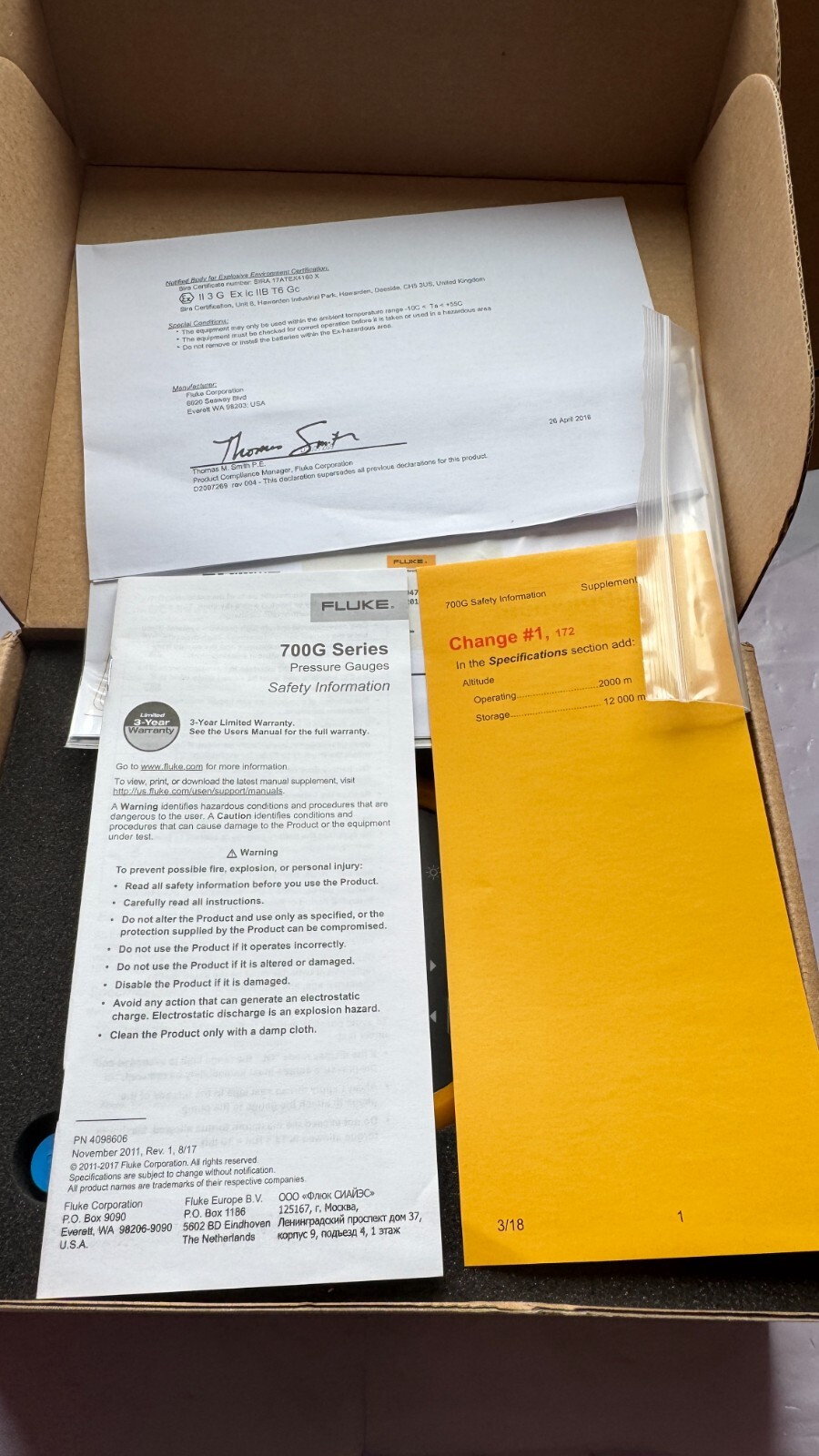 FLUKE 700G30 Digital Test Calibration Pressure Gauge