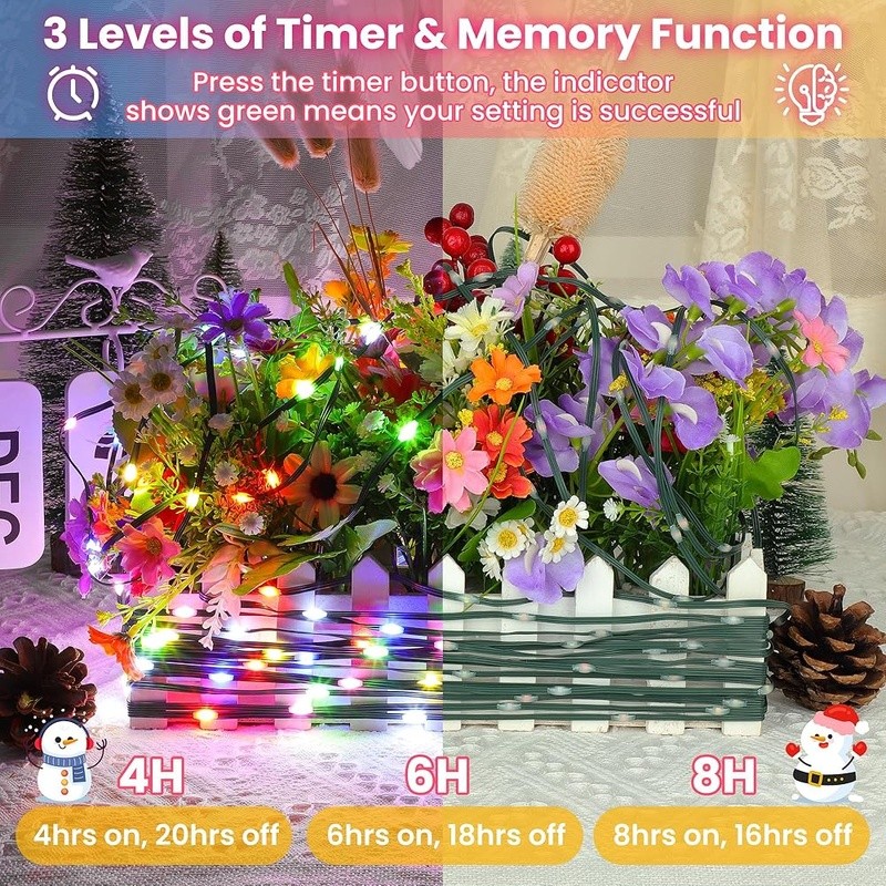 394FT LED Fairy String Lights 1200 Multicolor 8 Modes Remote Waterproof Timer US