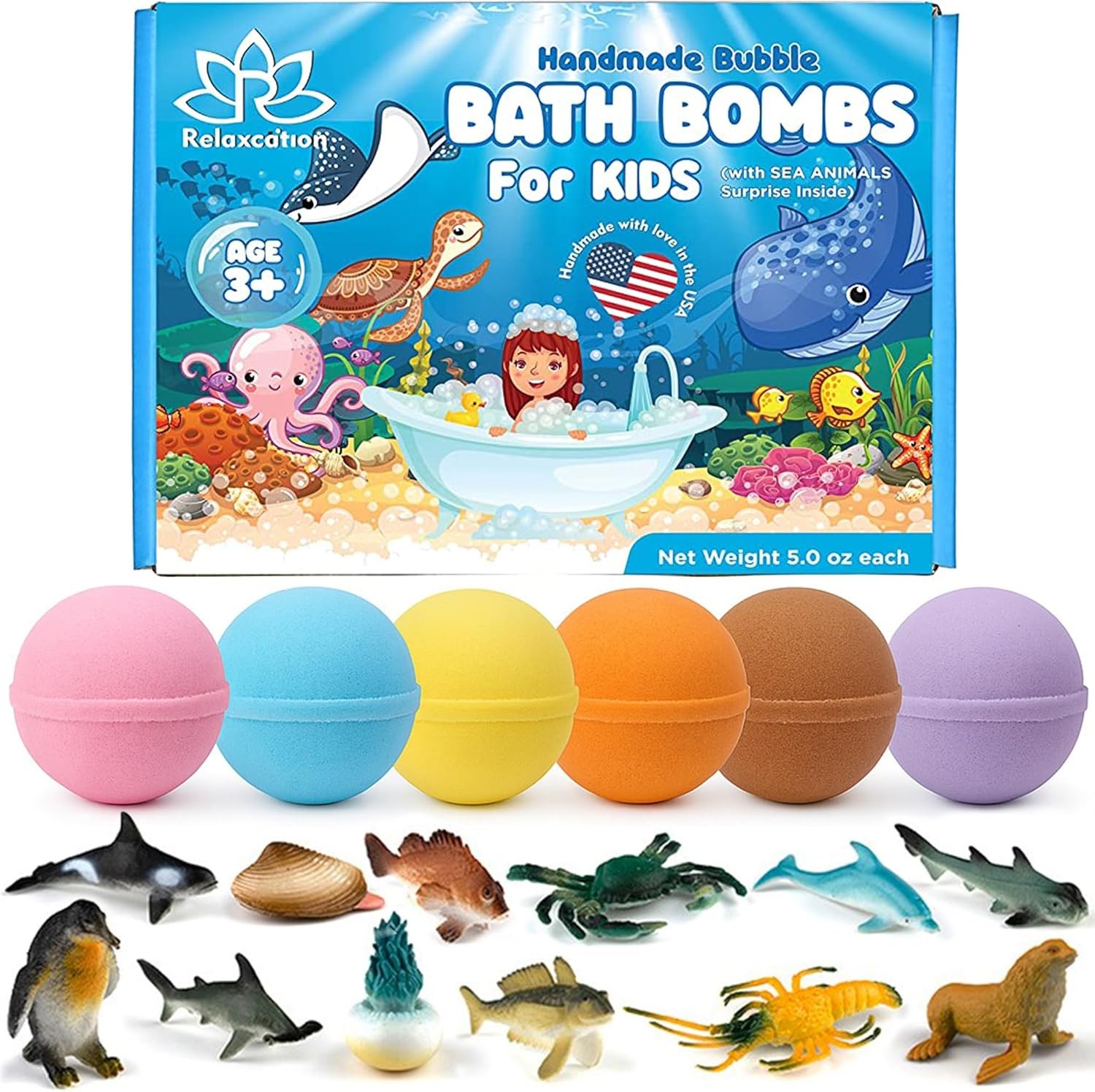Made in  Bath Bombs for Kids Surprise Toys Inside SEA Animals - 36