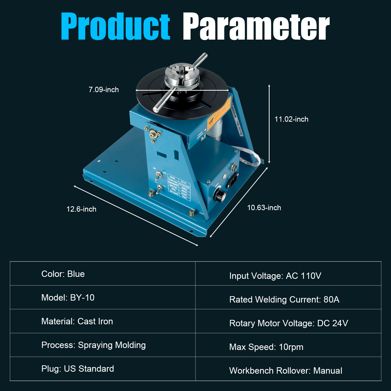 Welding Positioner Automatic Pipe Welding Automatic Rotary Table Positioner 10kg