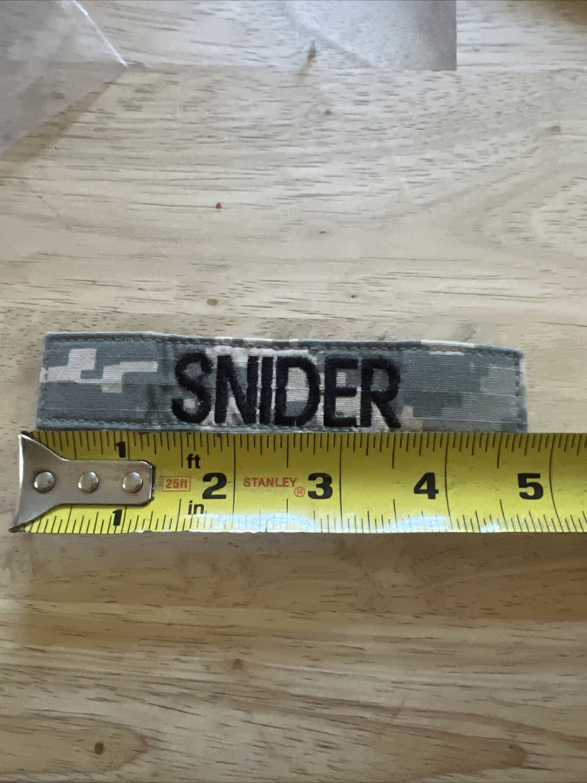 MILITARY US ARMY PATCH FOR DIGITAL HOOK LOOP BACK NAME TAPE WITH SNIDER