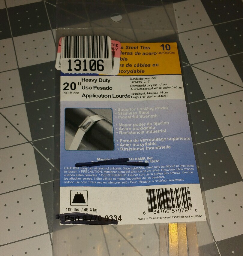NAPA 20" Heavy Duty Stainless Steel Cable Zip Ties 100 Lbs 10 Ct  770-9334