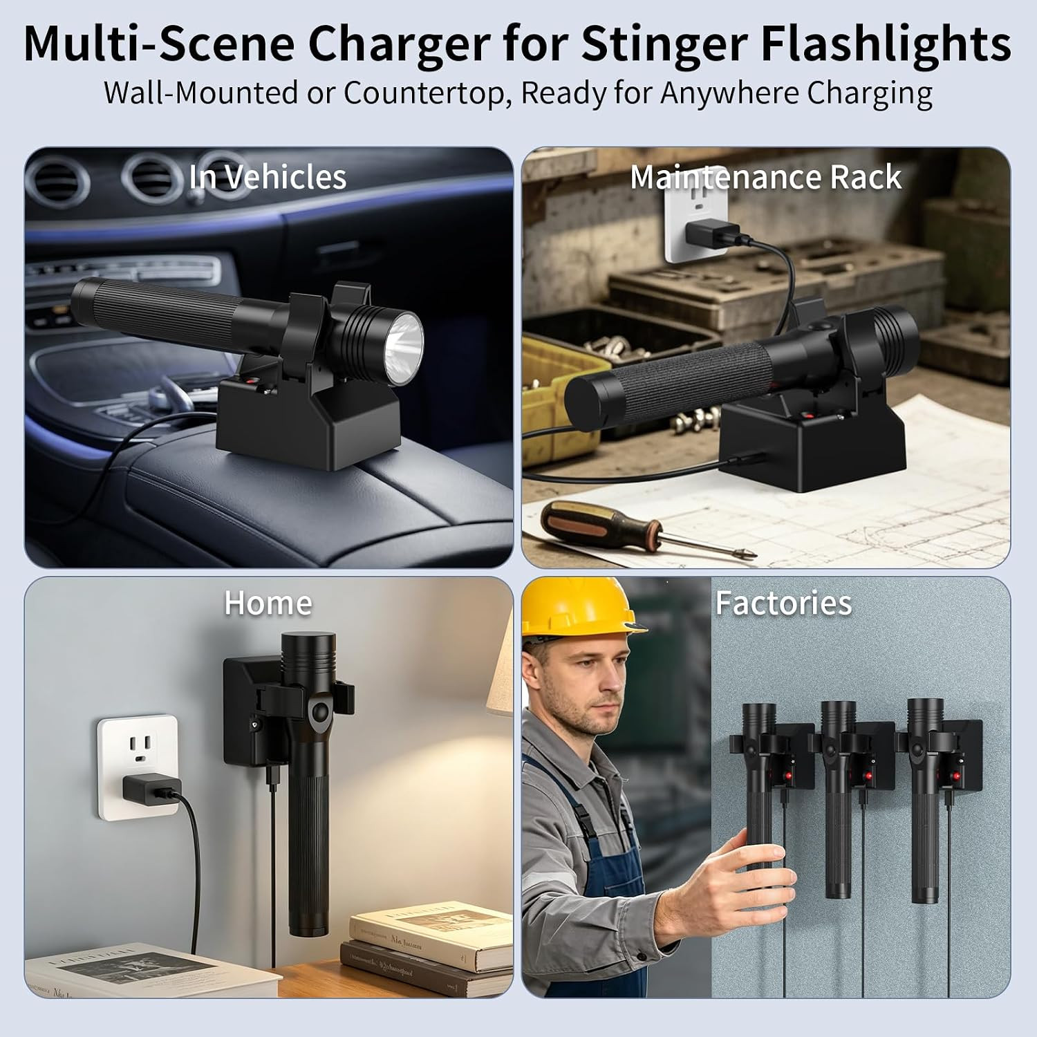 USB-C Charger Holder Compatible with Streamlight Stinger Series Flashlight | Str