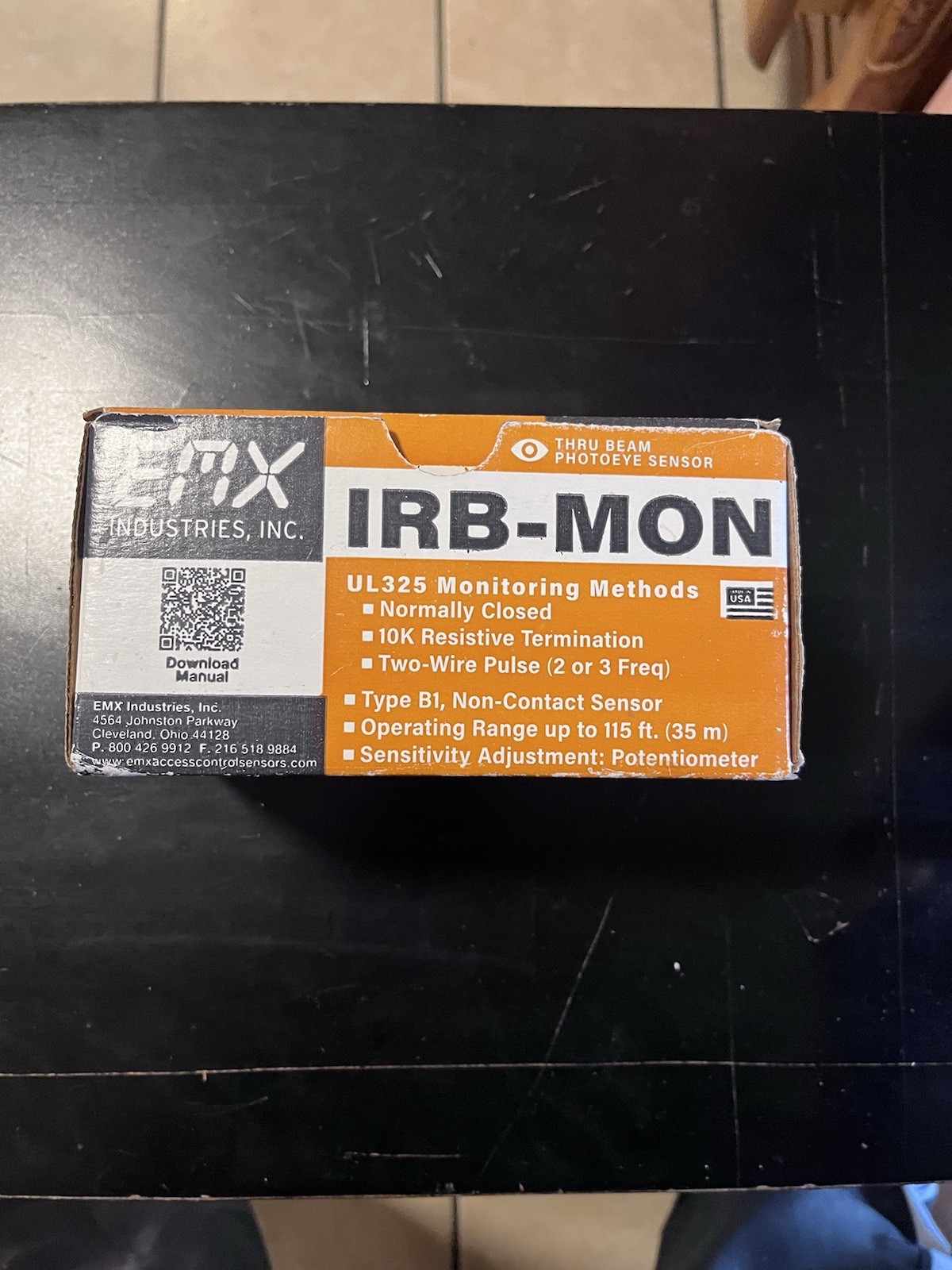 EMX INDUSTRIES IRB-MON UL325 115FT THRU BEAM PHOTO EYE SENSOR