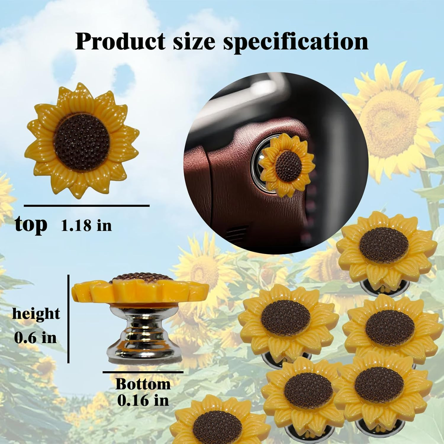Push to Start Button Cover，Engine Start/Stop Resin Flower Starter Cover (For Dec