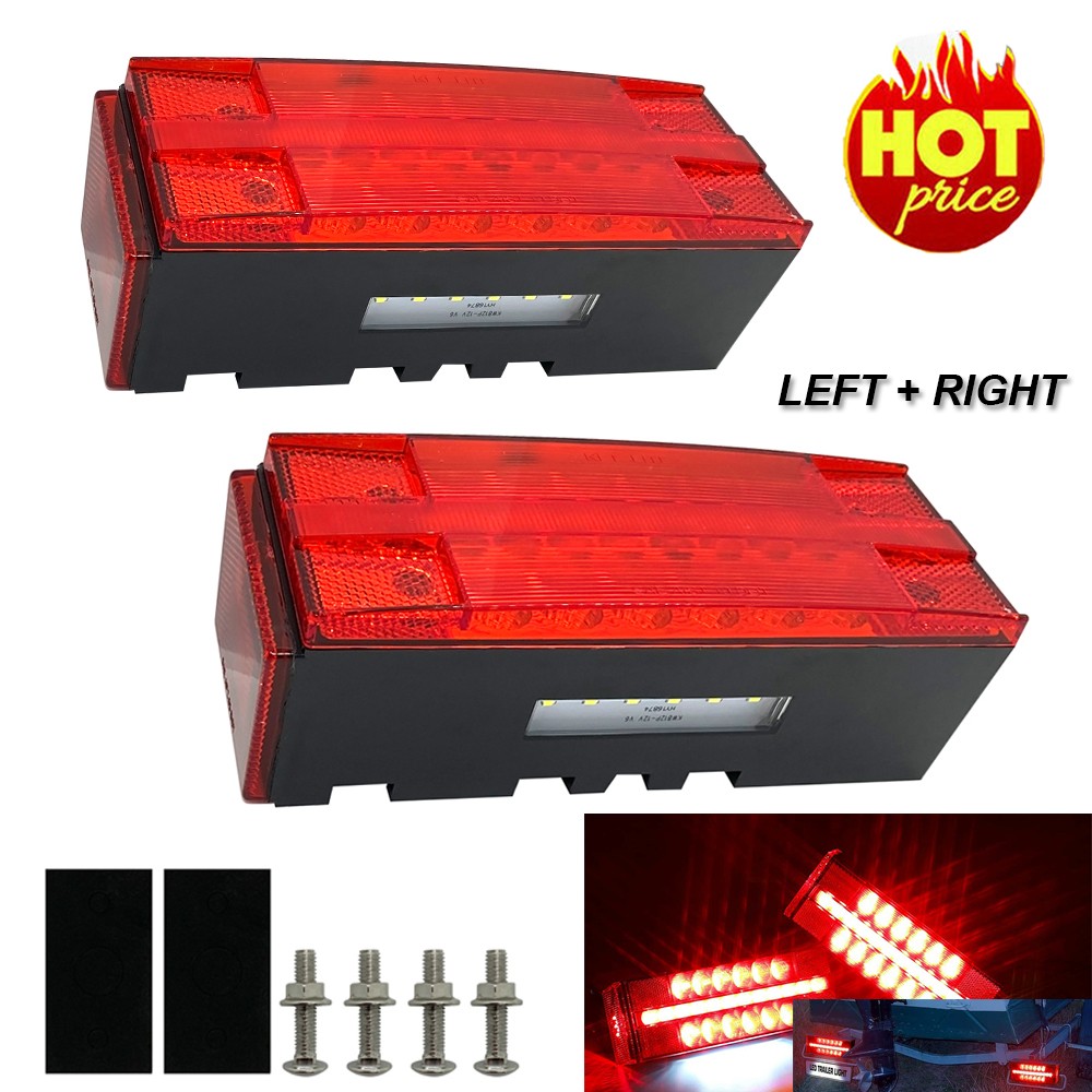 LED Trailer Light Kit Rear Submersible Tail Lights Boat Marker Truck Waterproof