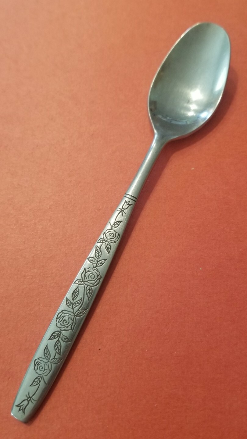 Supreme Cutlery TWS30 Stainless Teaspoon 6 3/8" Japan Rose Floral Handle FreeShp