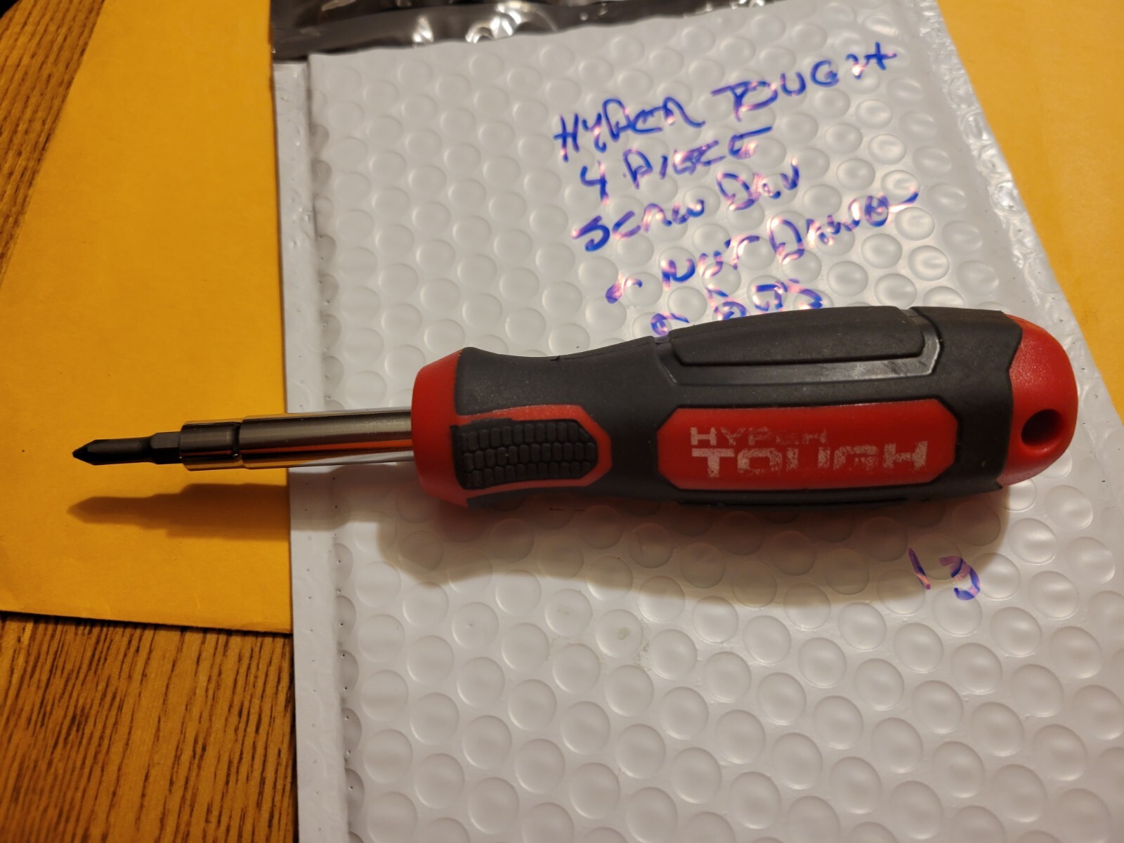 HYPER TOUGH 4 WAY SCREW DRIVER & NUT DRIVER W/ BITS NICE SET