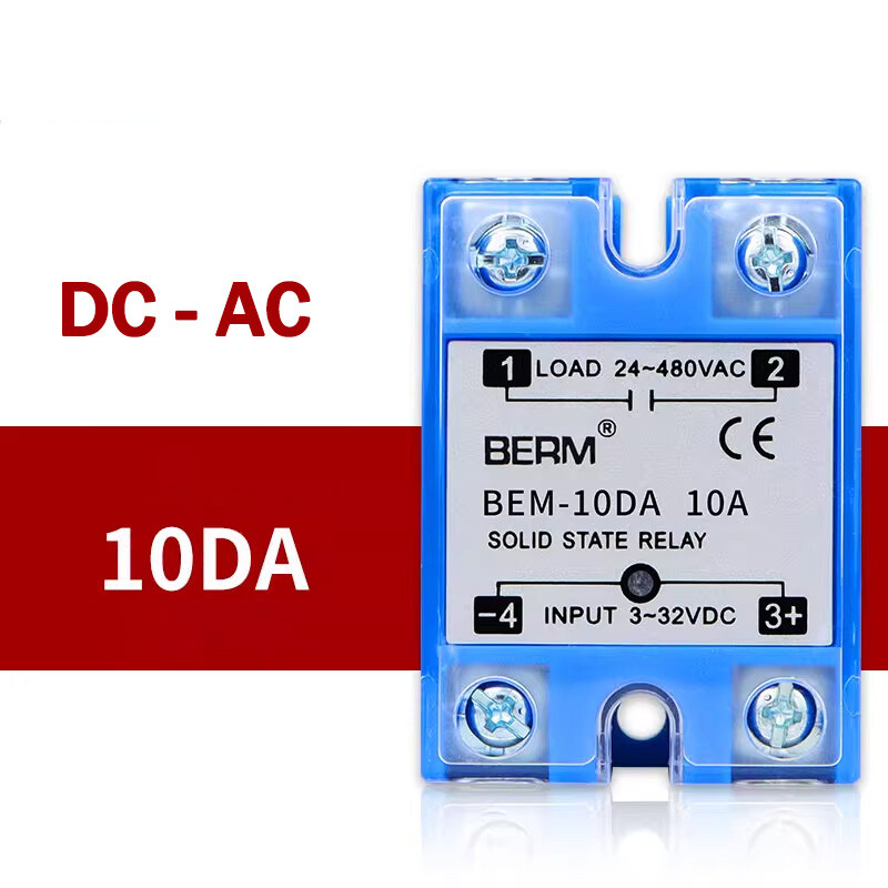 SSR Solid State Relay 10A - 100A Single Phase 4-32V DC / 4-32V DC 24-480V AC