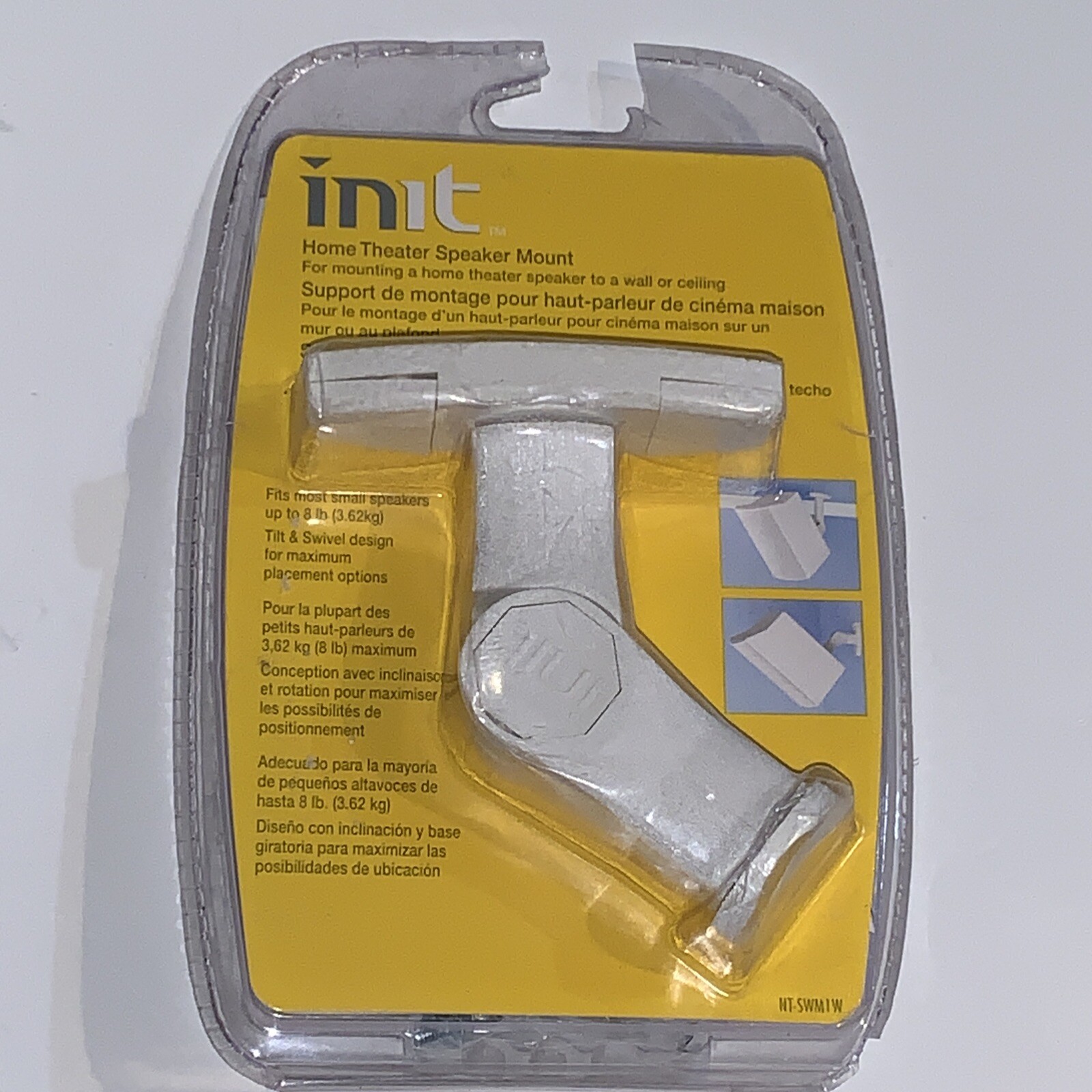 Init Home Theater Speaker Mount White 1 Pack  ( NT-SWM1W) Wall or Ceiling