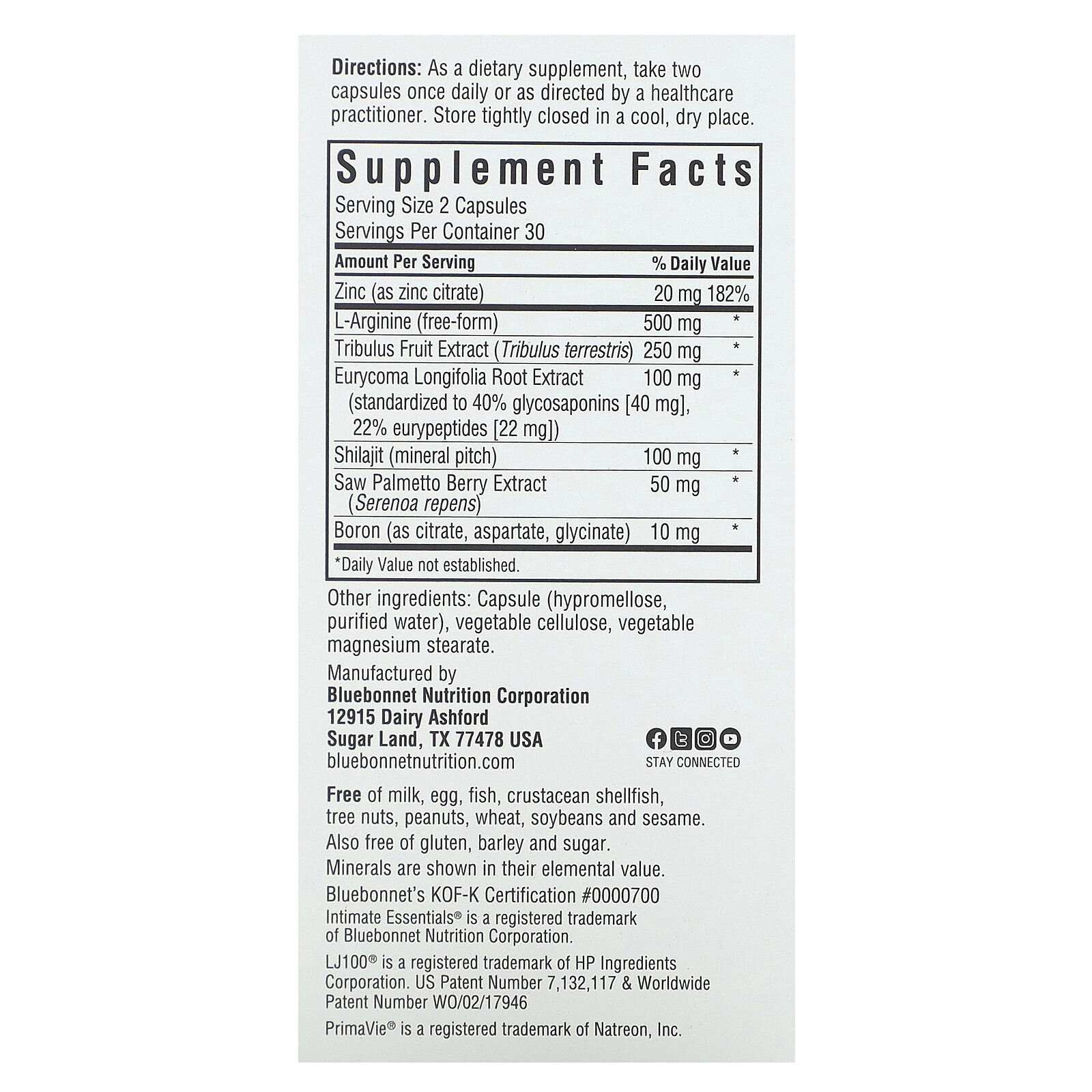 Intimate Essentials, For Him, Testosterone & Libido Boost, 60 Vegetable Capsules