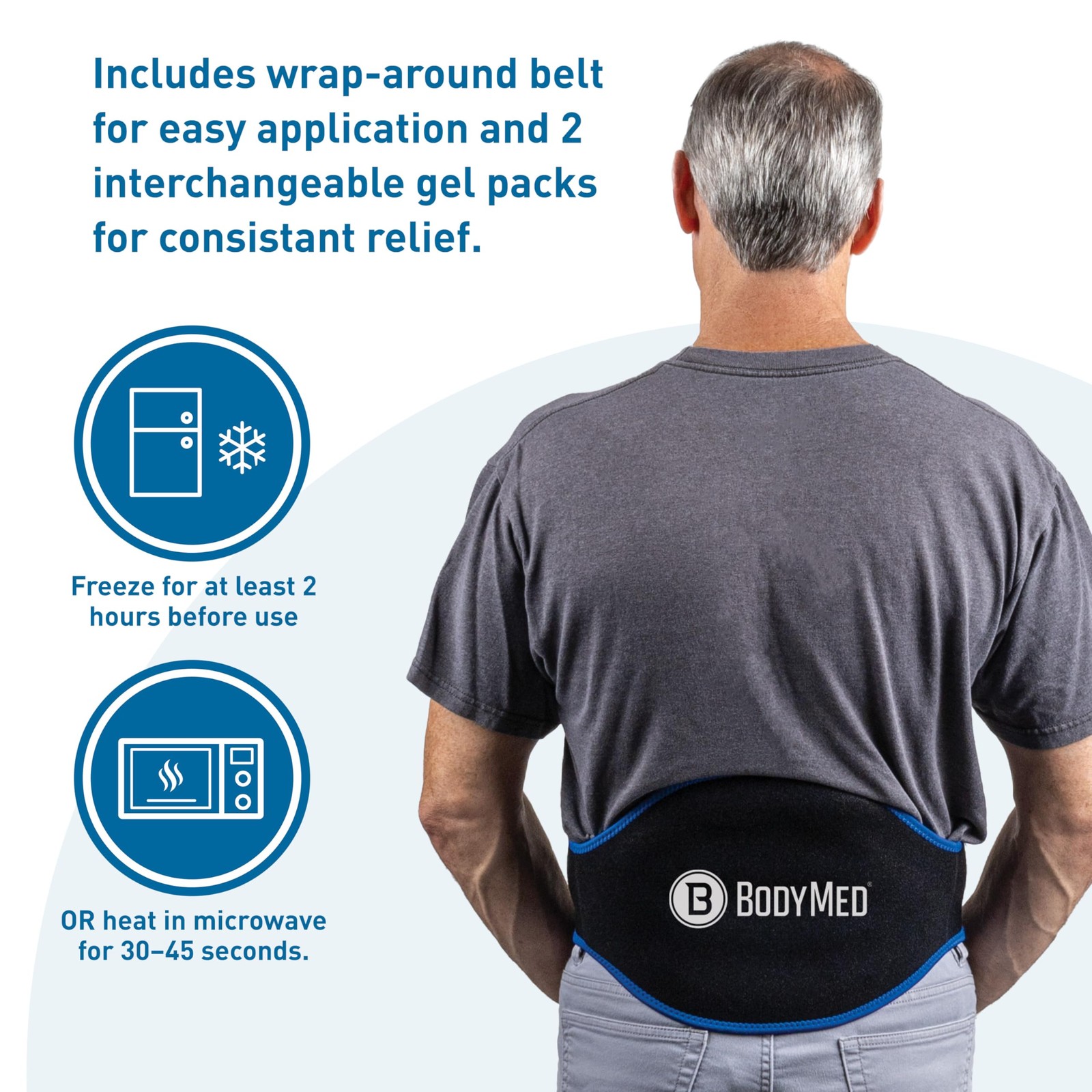 BodyMed Versatile Hot and Cold Therapy Gel Pack - 2-Pack Reusable Black