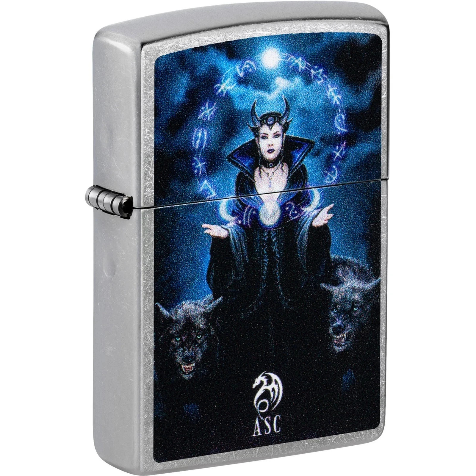 Zippo Anne Stokes Moon Witch Design Street Chrome Color Image 47084
