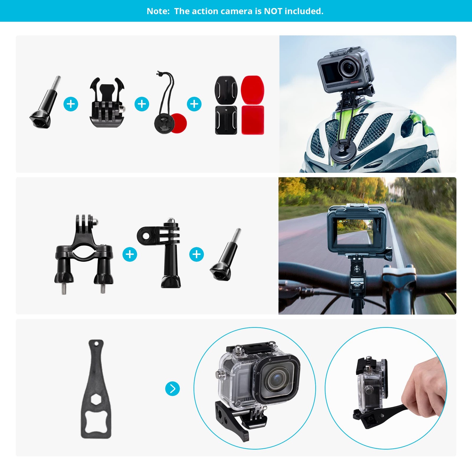 AKASO 60 in 1 Action Camera Accessories Kit Compatible with Black