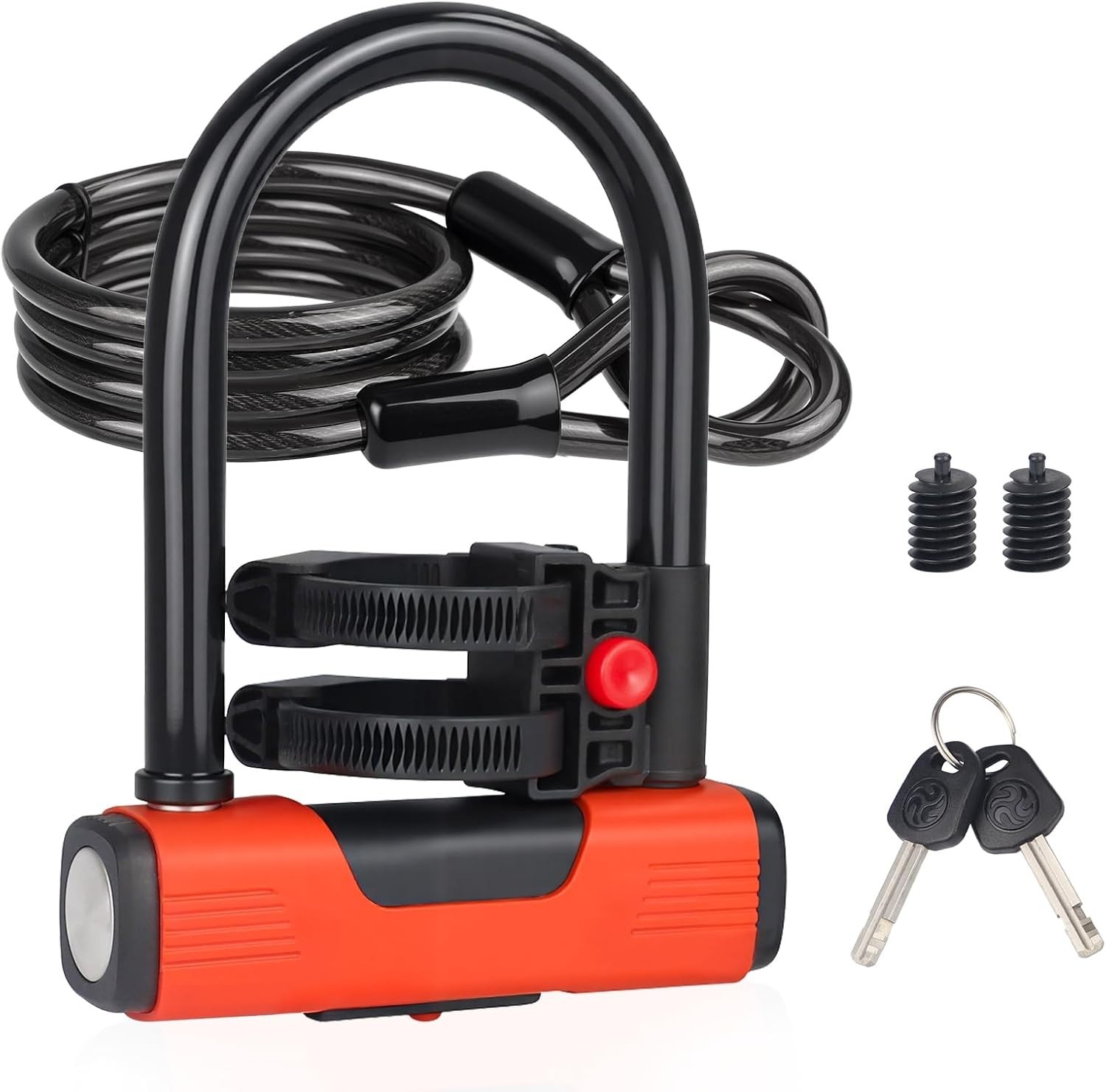 ZUKKA Bike U Lock Heavy Duty Anti Theft Bike Lock with Cable Keys Mount Bracket