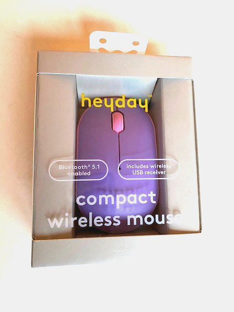 Heyday Compact Wireless Mouse, Bluetooth Enabled - Purple/Pink - NEW & SEALED
