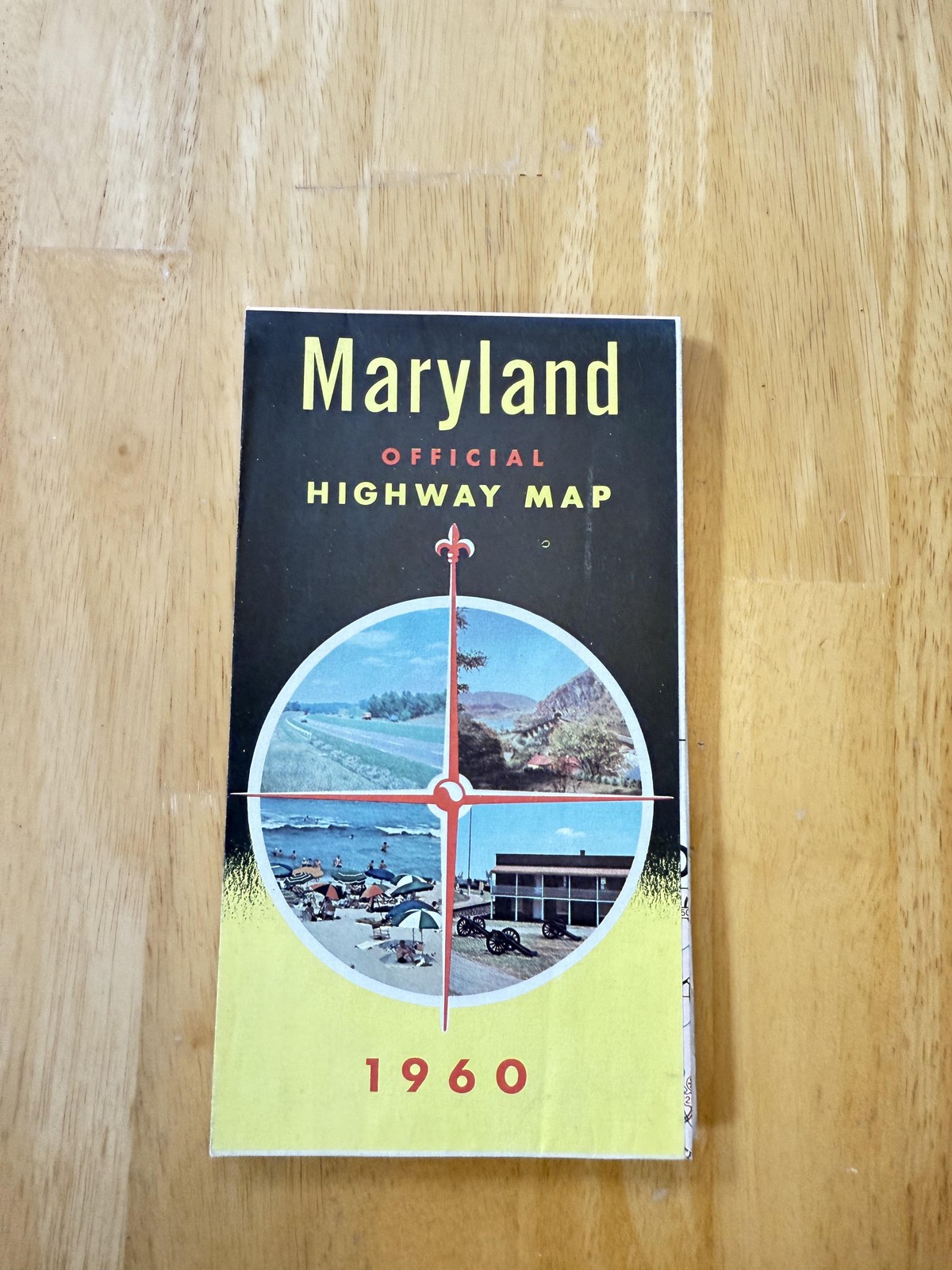 Vintage 1960 Maryland Official Highway Map State Road Travel Brochure Folded