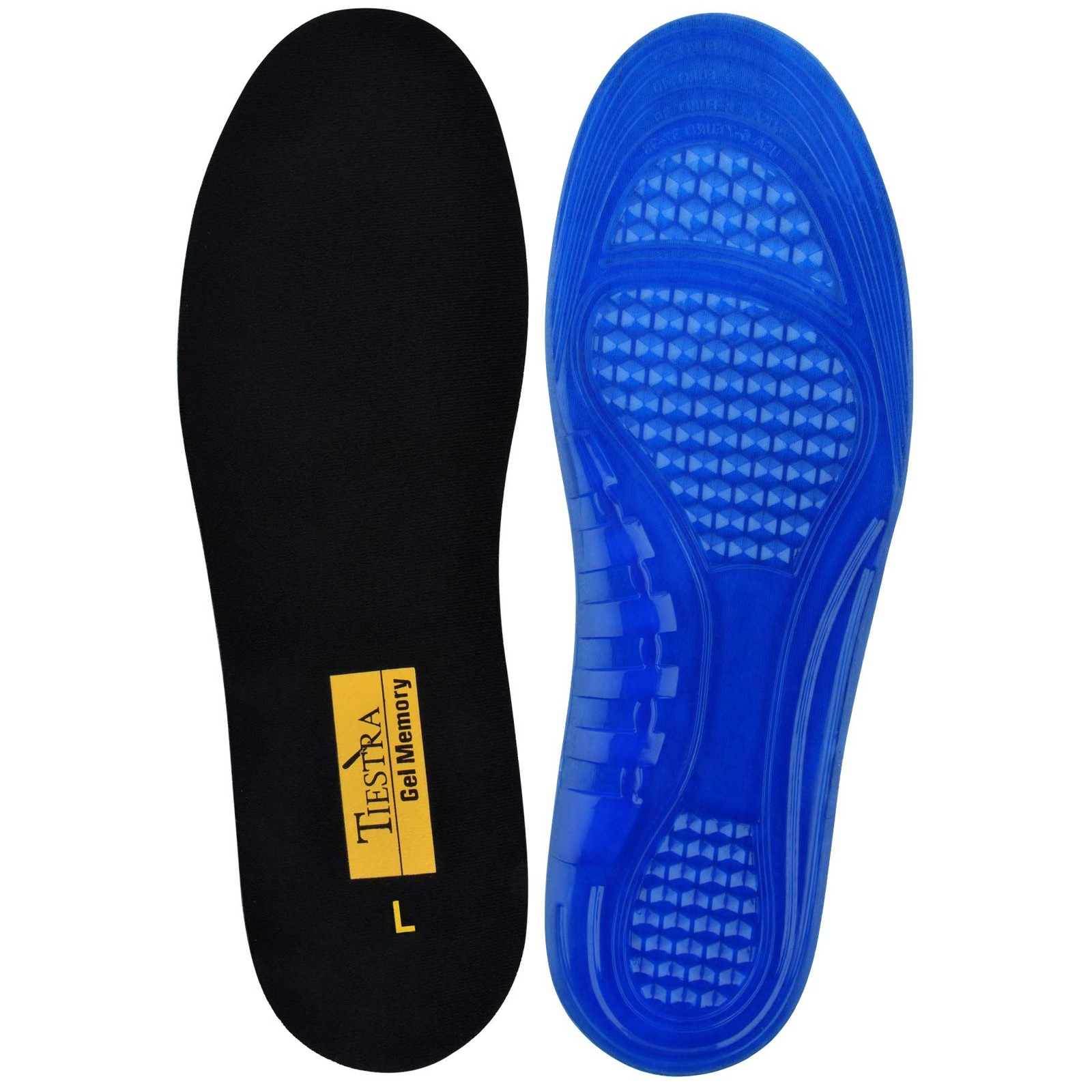 TIESTRA Cushioning-Gel Insoles for Women Providing S(Women/US6-10), Black