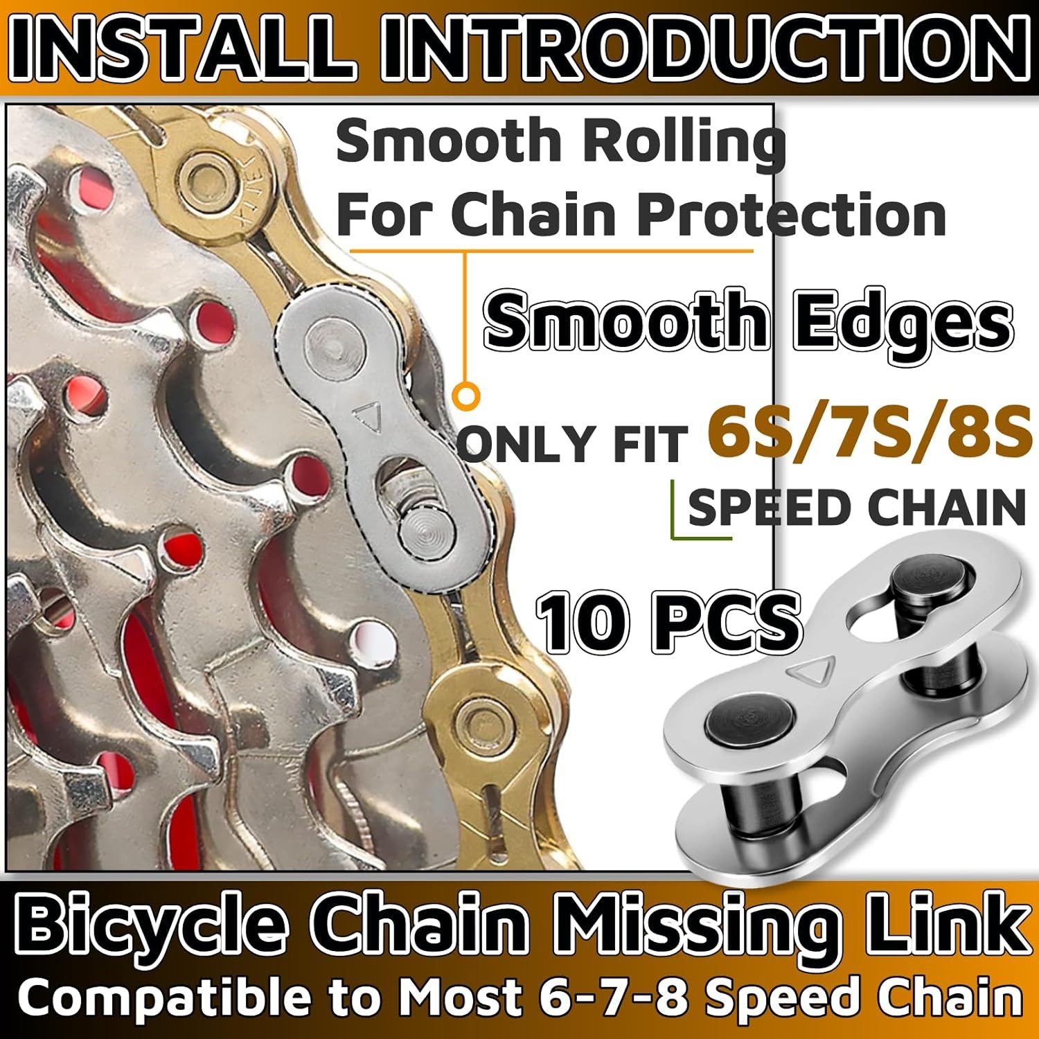 Missing Link 10 Pairs for 6/7/8 Speed Bike Chain Master