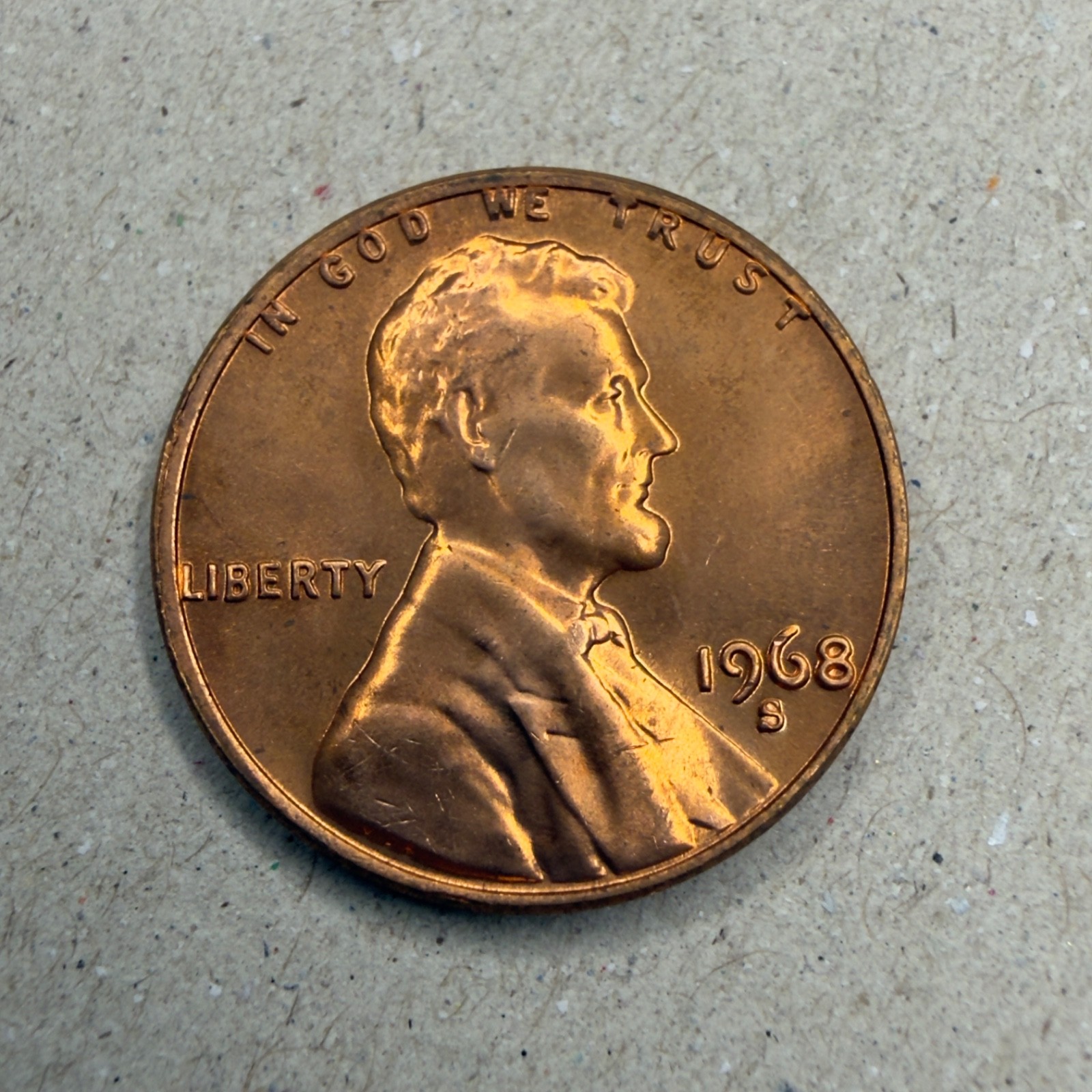 1968-S 1C HIGH Grade RD RED Color -- BU/Brilliant Uncirculated