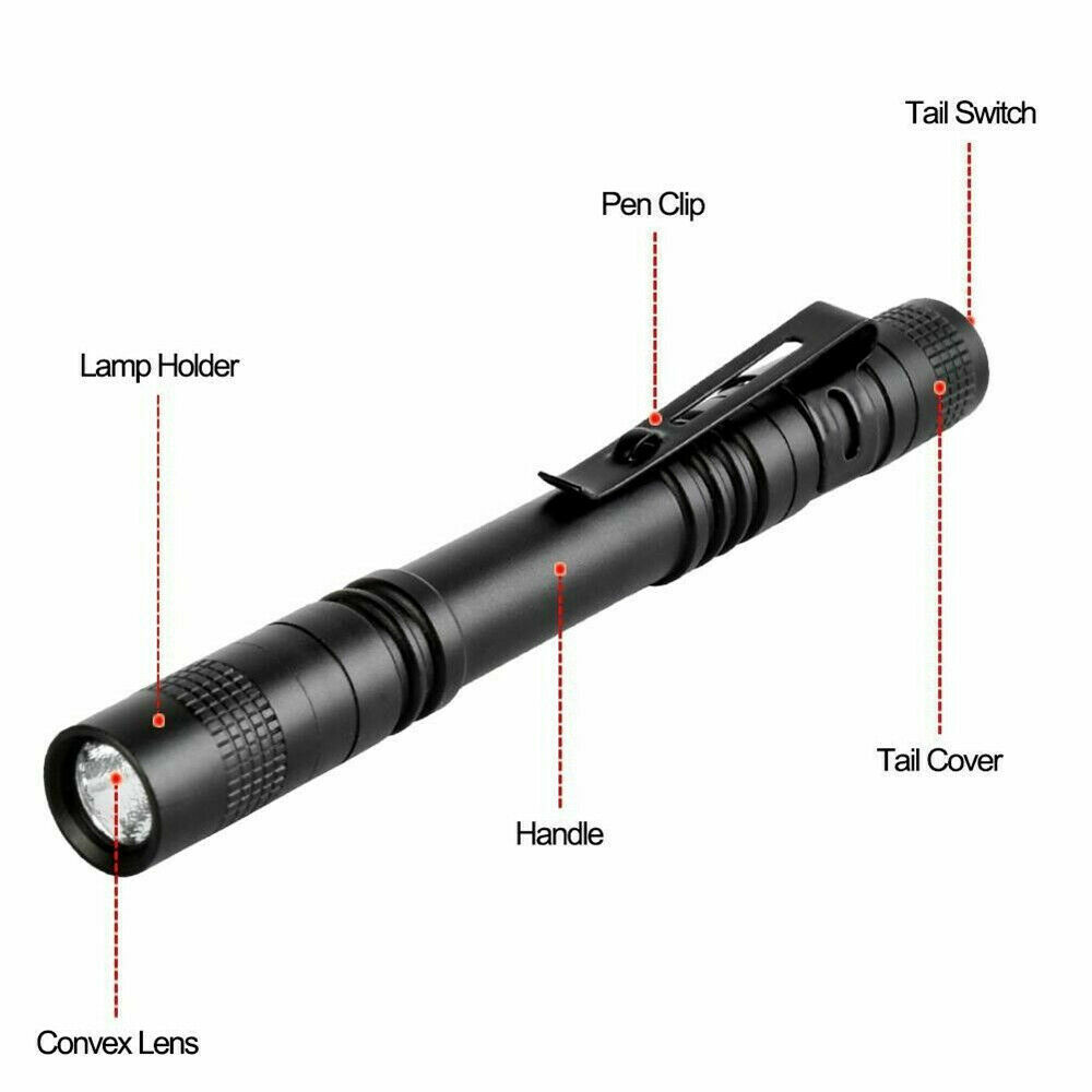 2x Super Bright 900000LM Tactical Flashlight Small LED Torch Light Mini Penlight