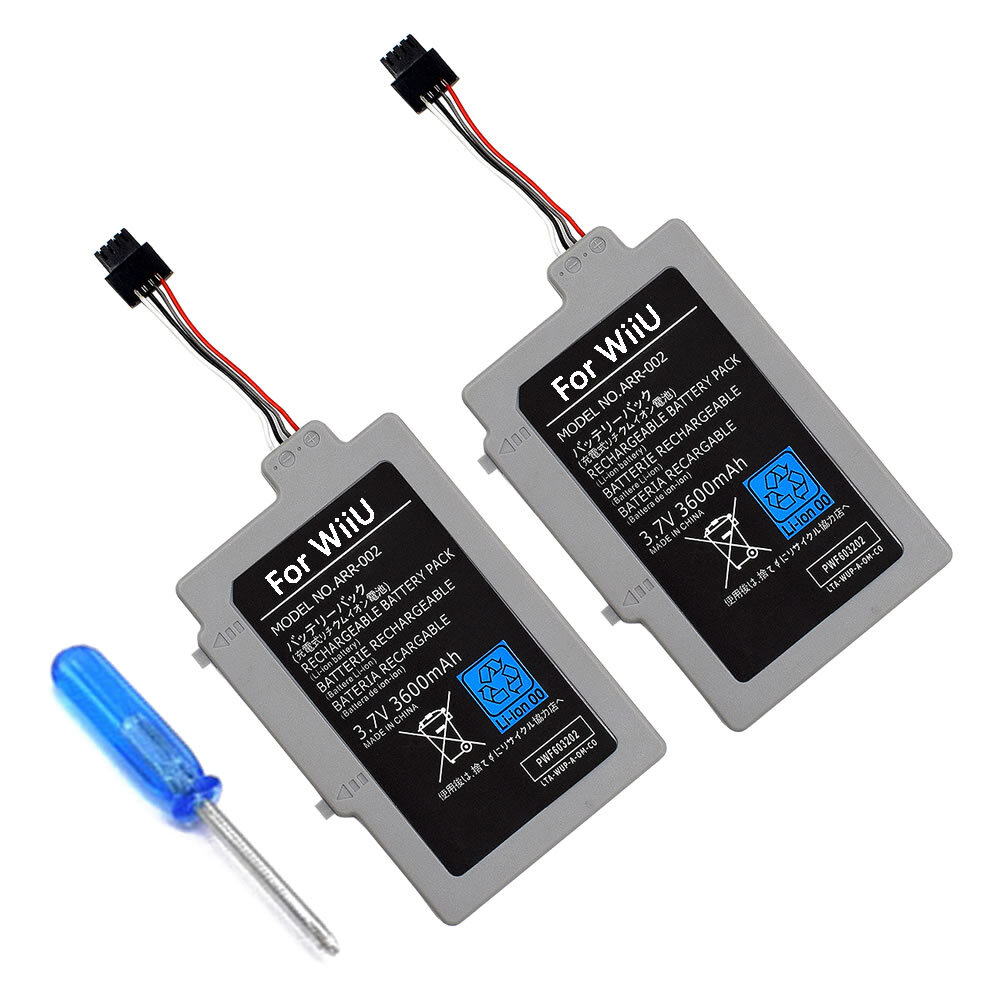 2x Battery for Nintendo Wii U Gamepad Controller Extended 3600mAh +Screwdriver