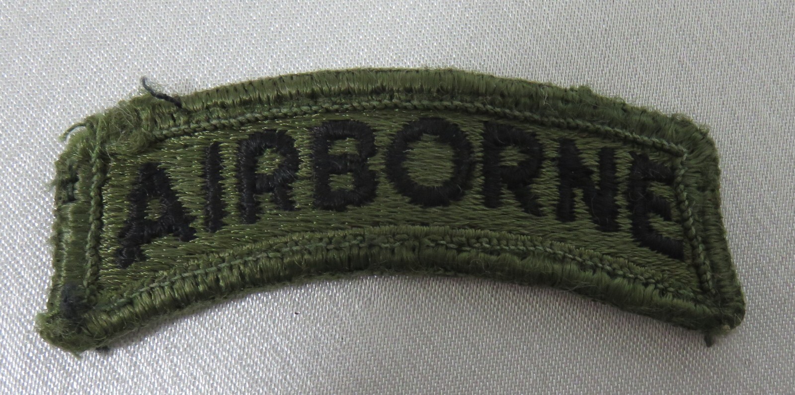 USA Army Single Military Patch Airborne Black on Olive