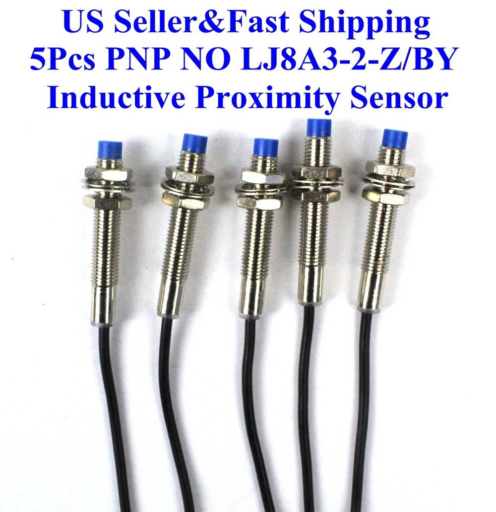 5Pcs PNP NO LJ8A3-2-Z/BY Inductive Proximity Sensor Switch DC6V-36V US