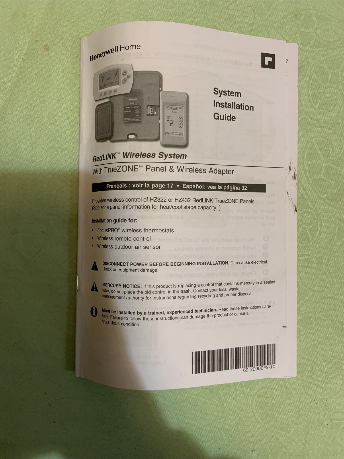 Honeywell YTH5320R1025 Wireless Non-Programmable FocusPRO Kit with Wireless Adap
