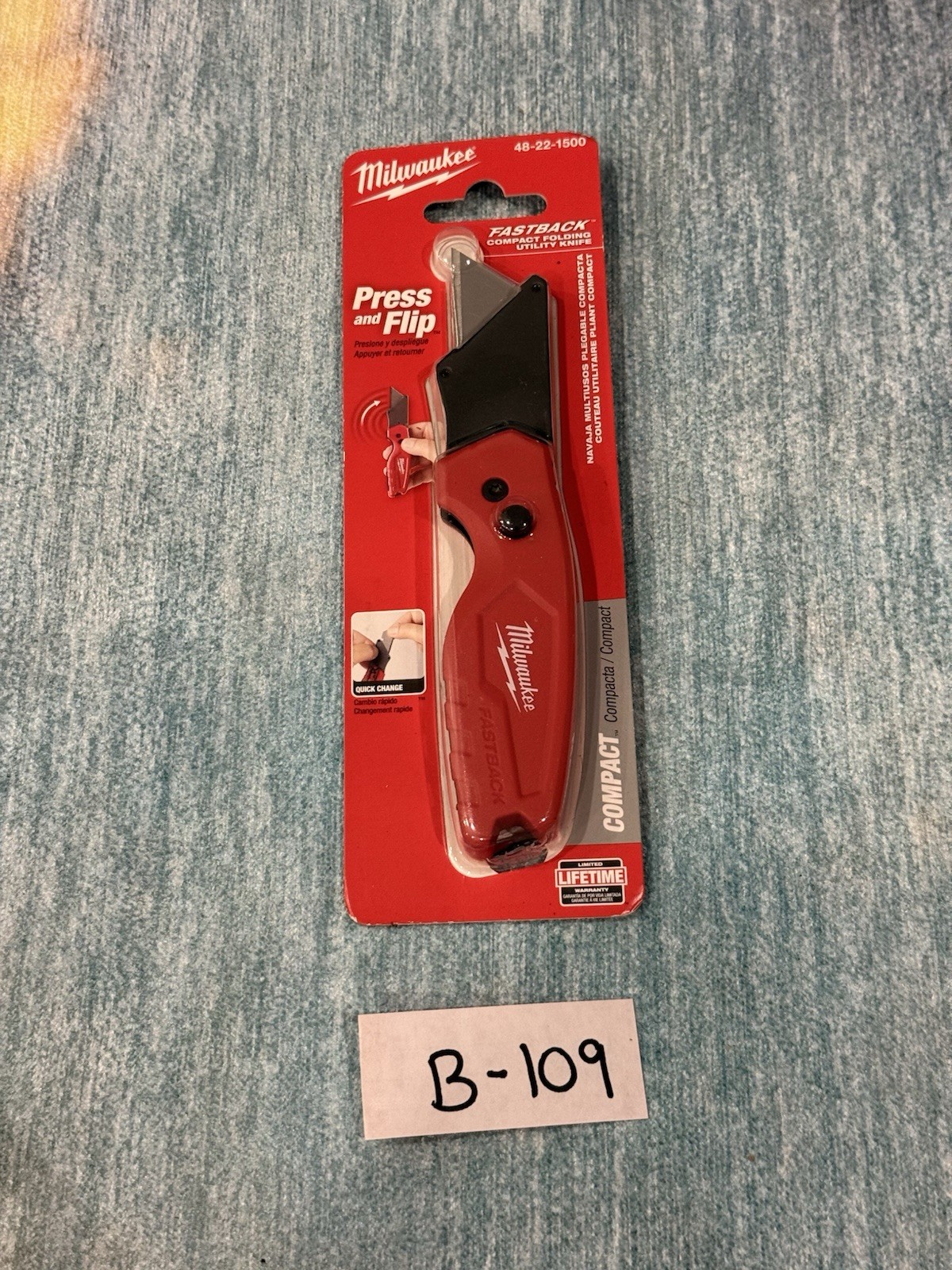 Milwaukee Fastback Folding Utility Knife - Red (48-22-1500) New Sealed