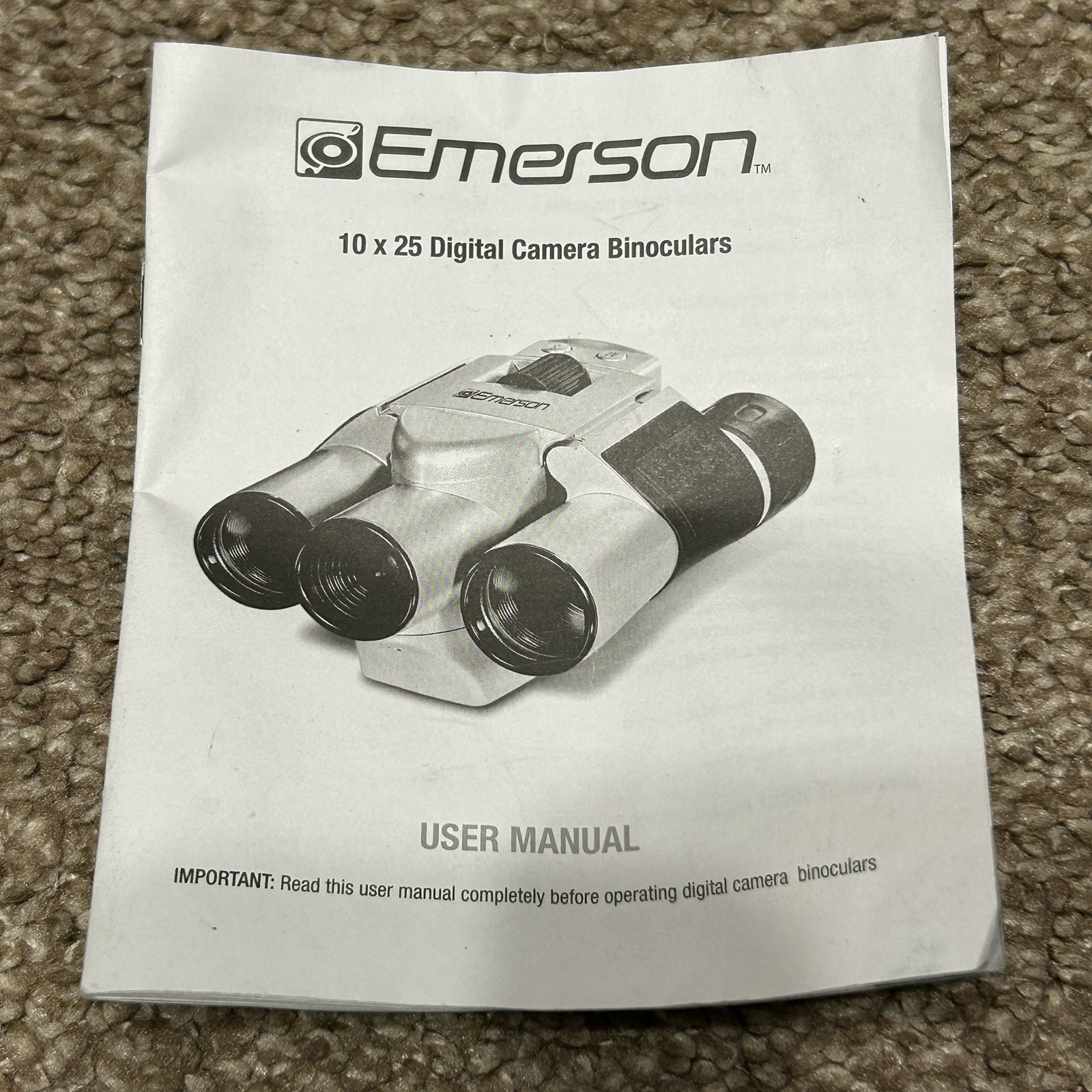 Emerson Digital Camera Binoculars 10x25 With Instruction Booklet